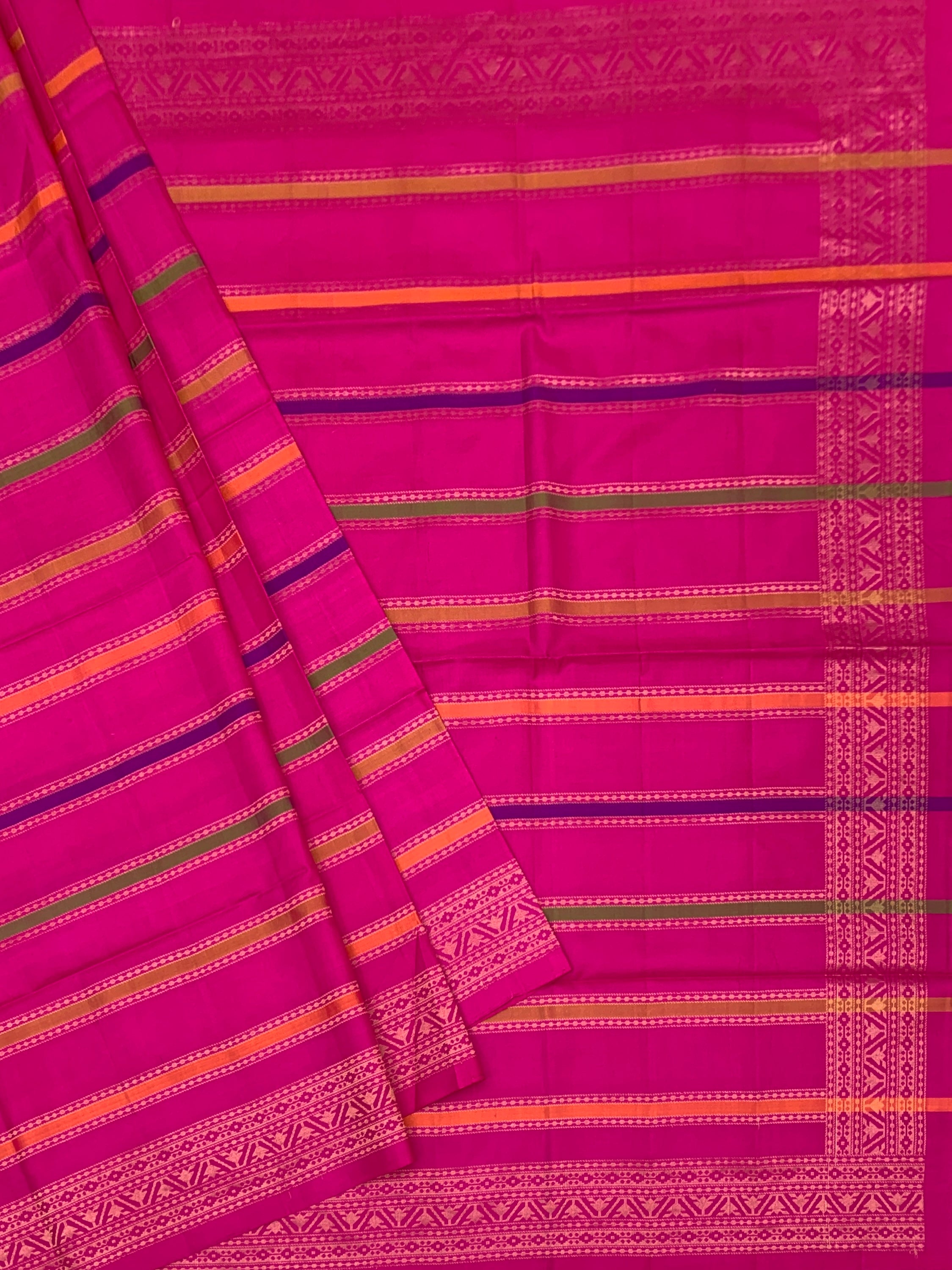 Soft Silk Saree Deep-Magenta In Colour