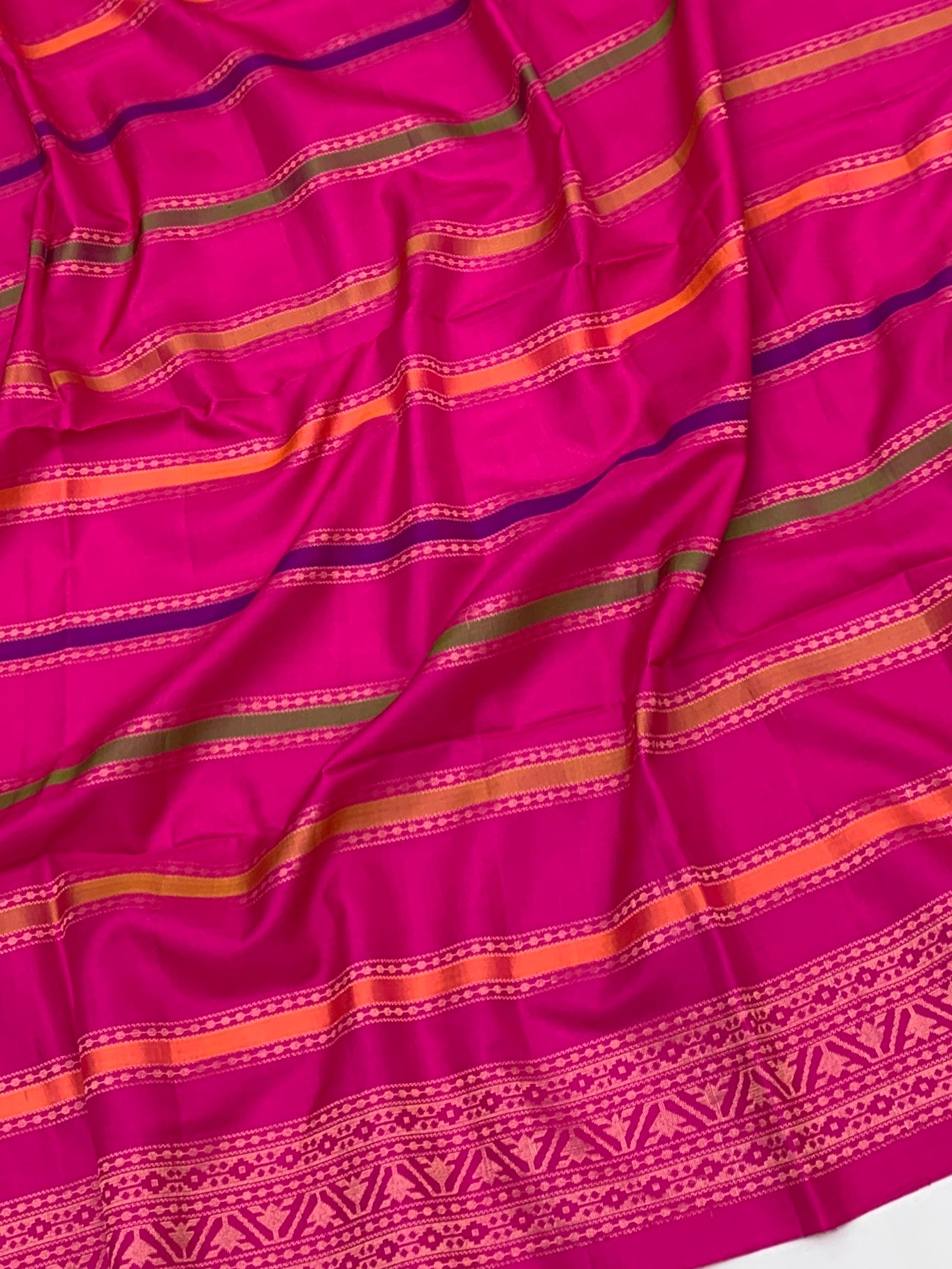 Soft Silk Saree Deep-Magenta In Colour