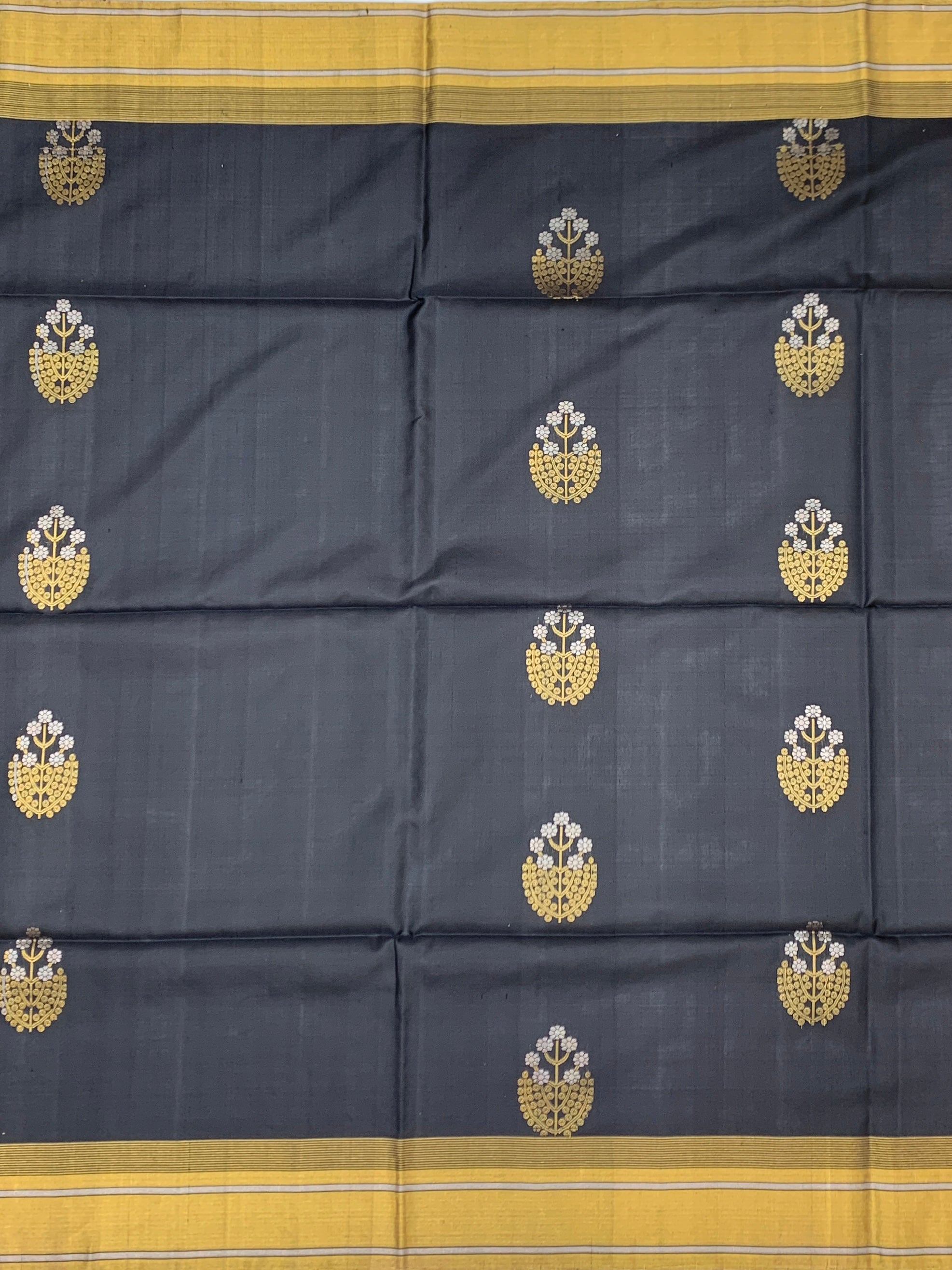 Charcoal Elegance: Handcrafted Soft Silk Saree