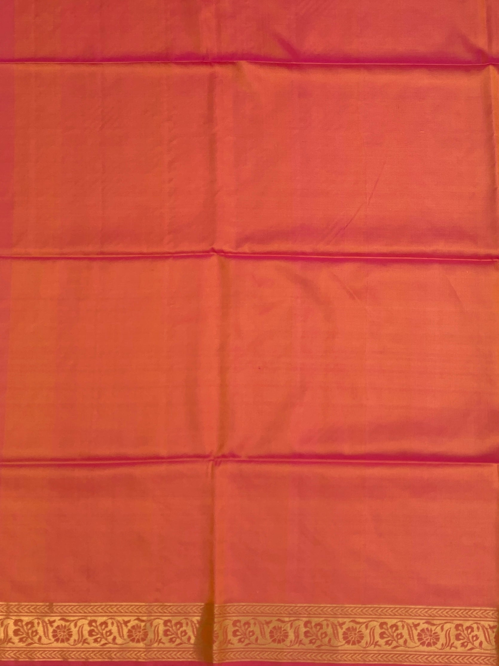 Radiant Mango Yellow & Peach-Pink Soft Silk Saree