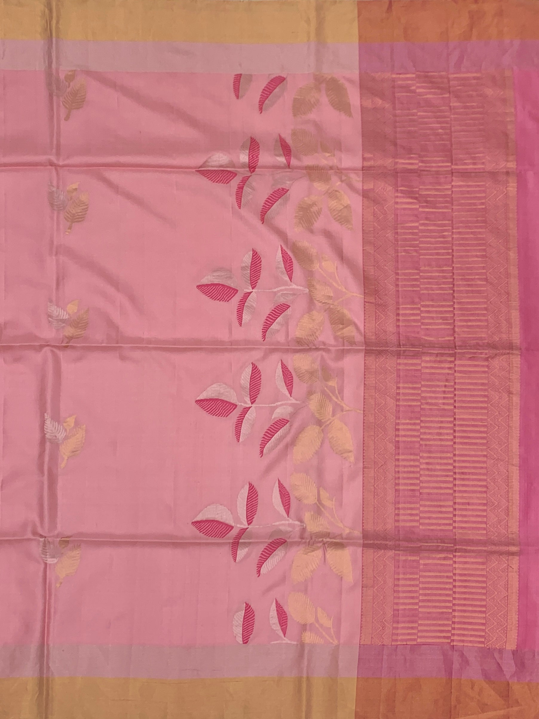 Soft Silk Saree Rose-Pink In Colour