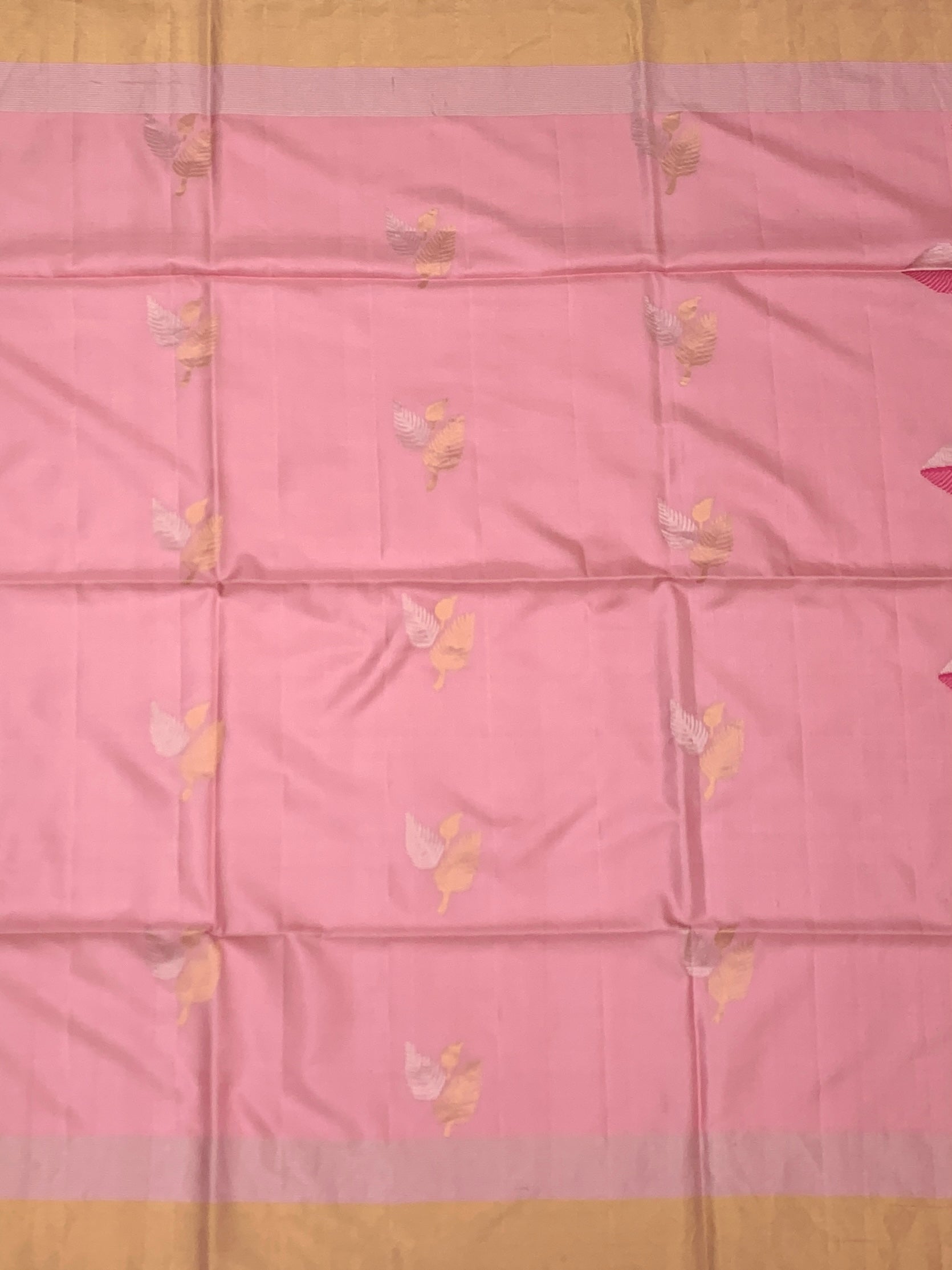 Soft Silk Saree Rose-Pink In Colour