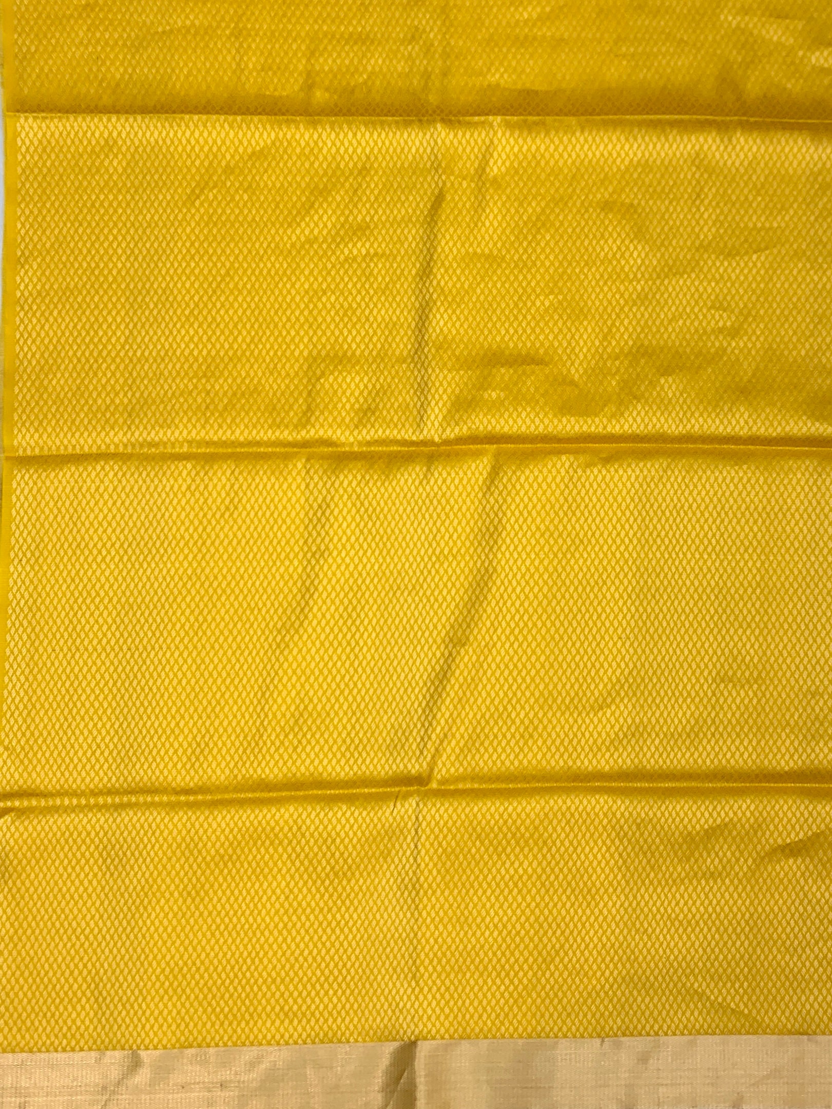 Cream & Mustard Zari-Woven Soft Silk Saree