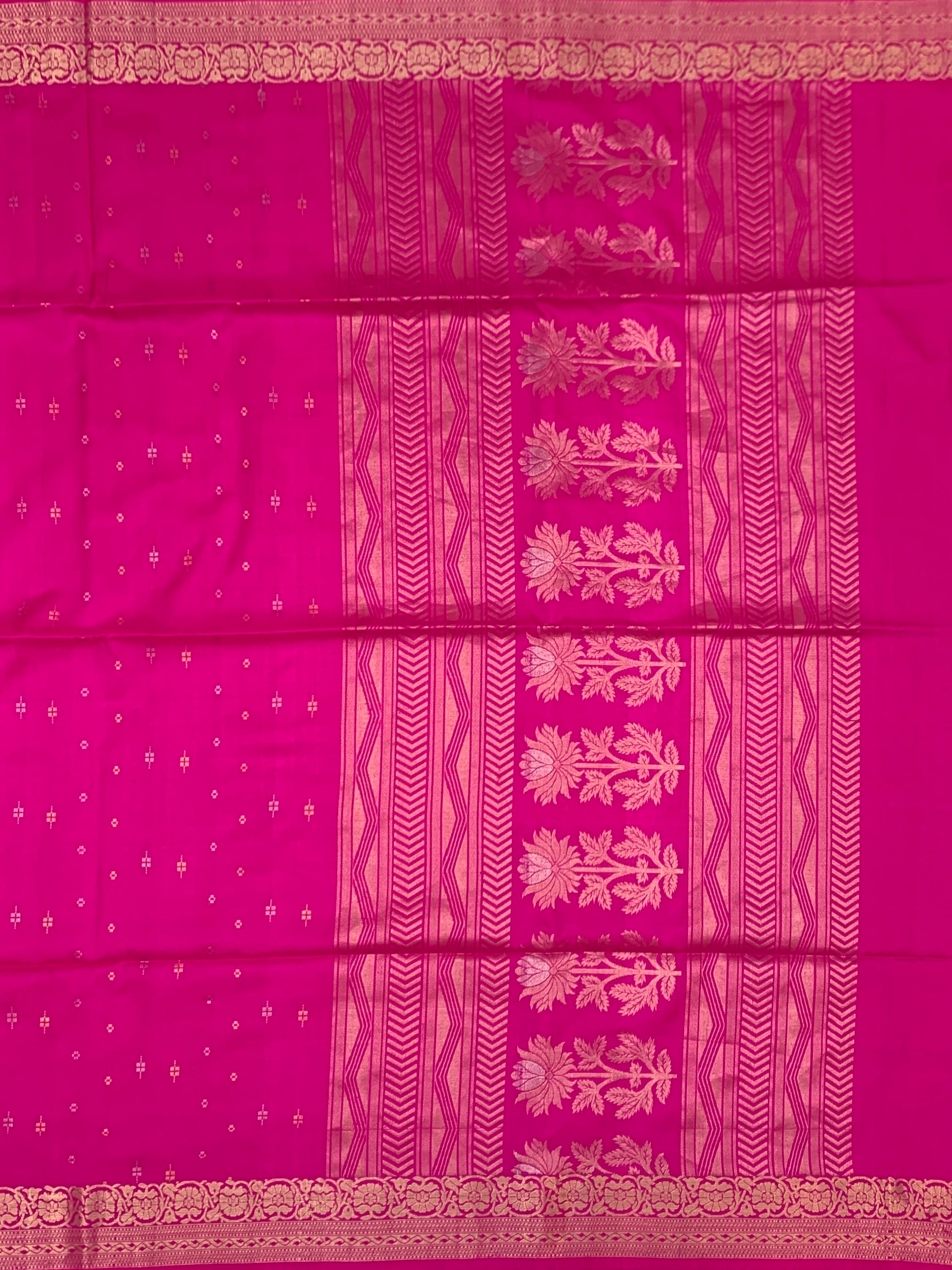 Radiant Rani Pink Soft Silk Saree with Gold Zari Pallu