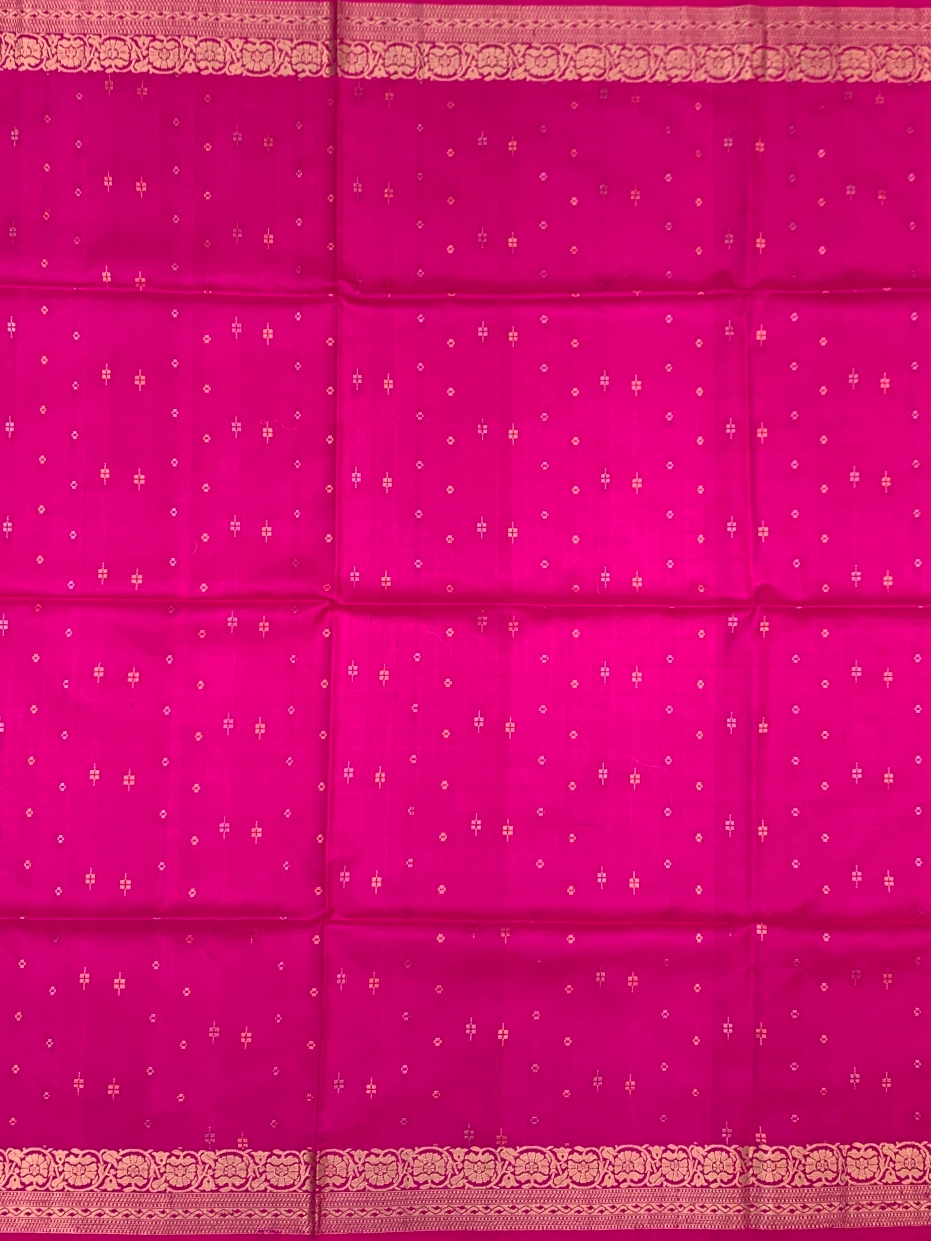 Radiant Rani Pink Soft Silk Saree with Gold Zari Pallu