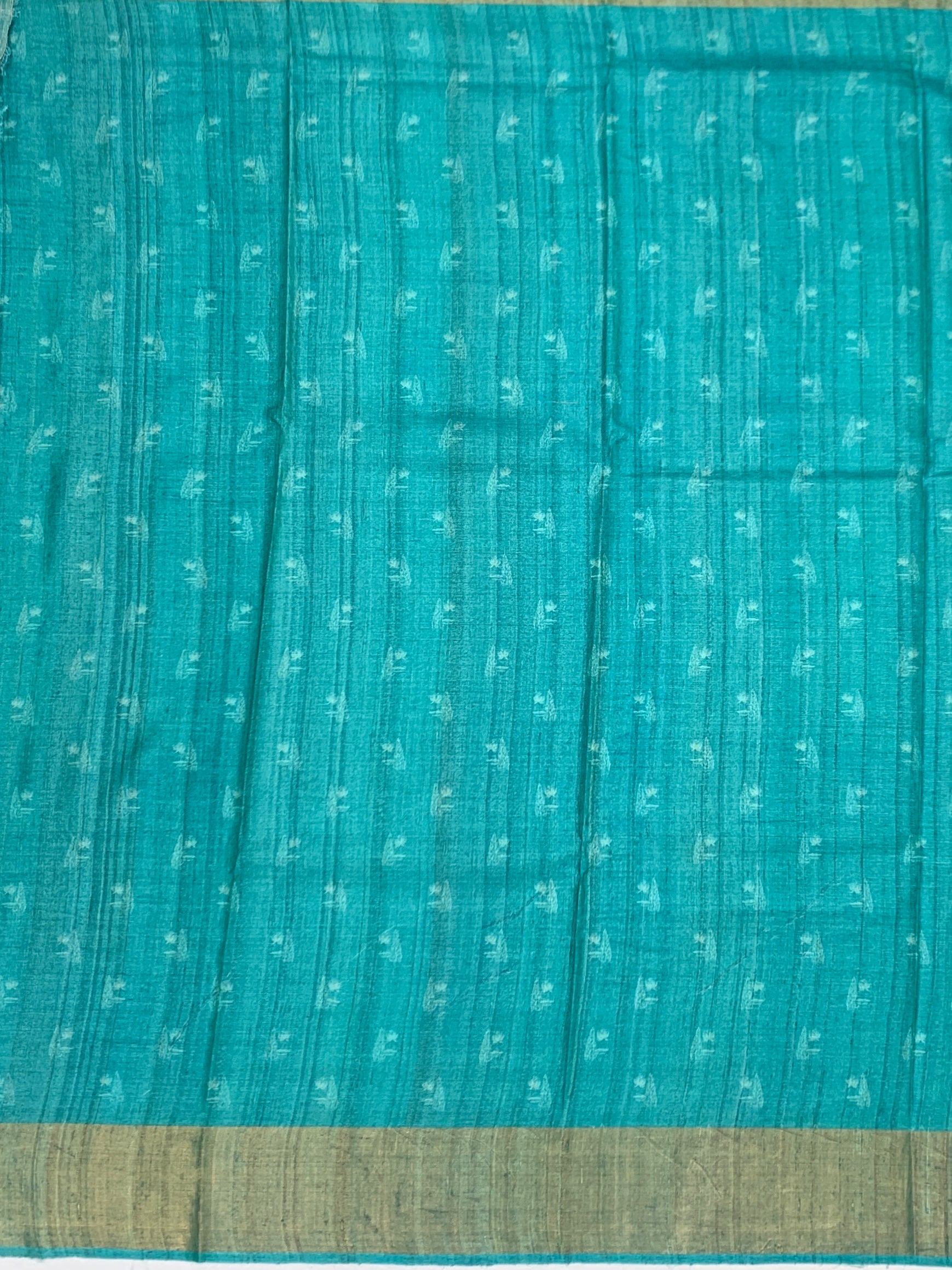 Tropical Lagoon: Tree of Life Printed Tussore Saree