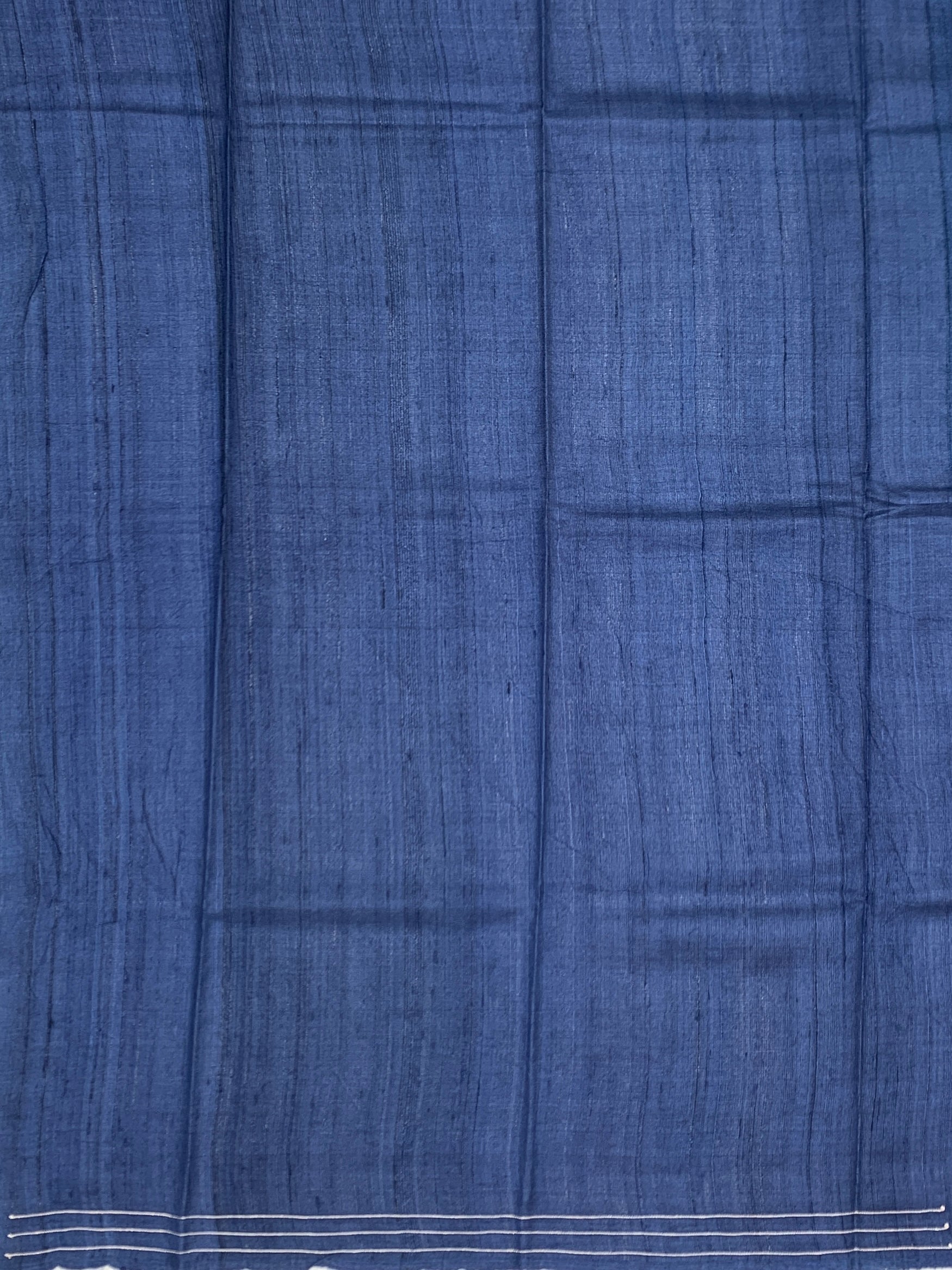 Enchanted Indigo & Teal: Whimsical Butterfly Printed Tussar Silk Saree