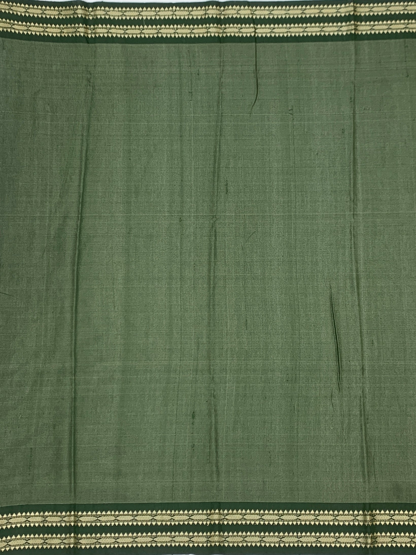 Nature's Geometry: Floral Tussore Printed Silk Saree with Temple Accents