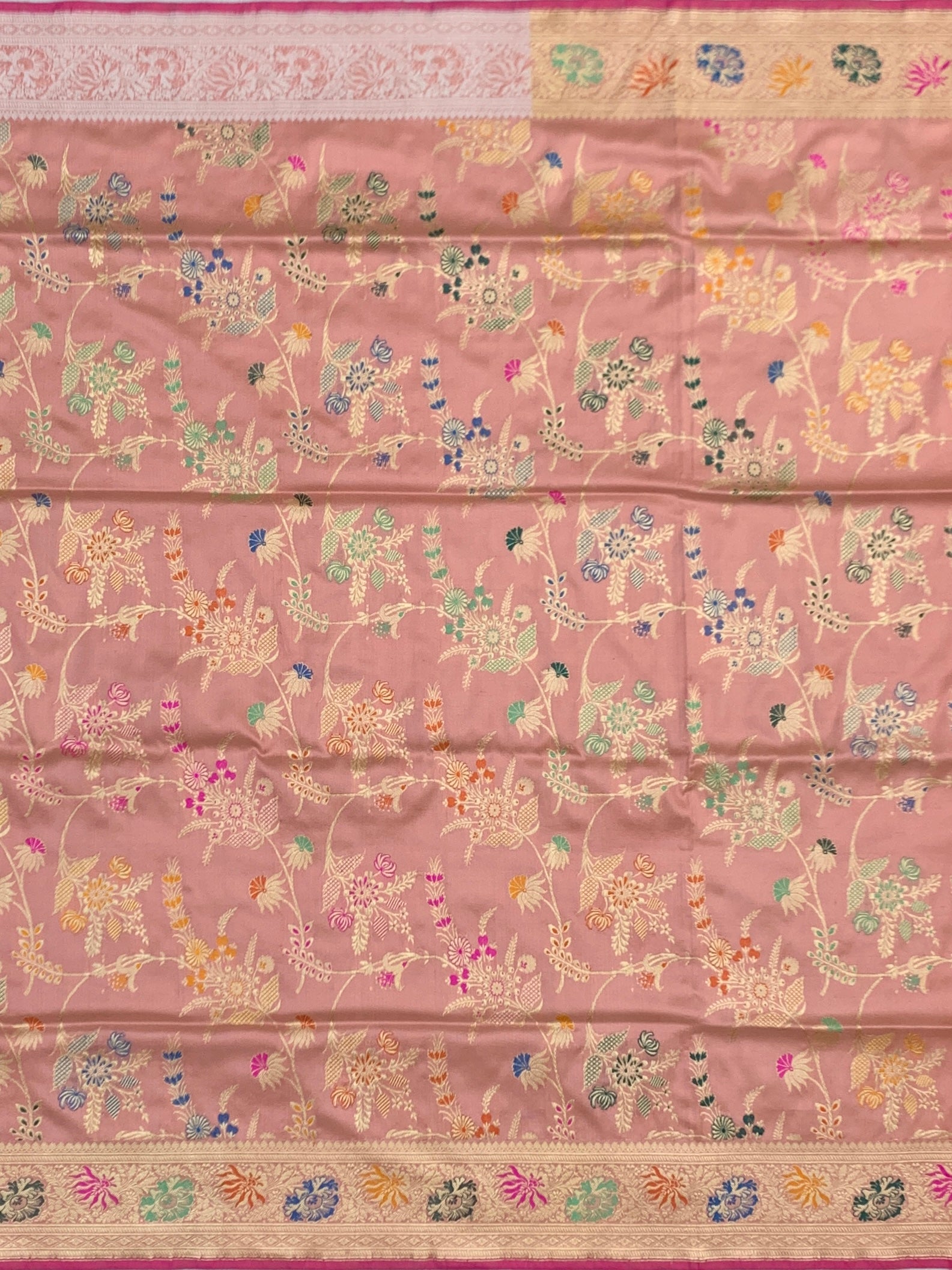 Vintage Rose: Meenakari Floral Jaal Banarasi Silk Saree