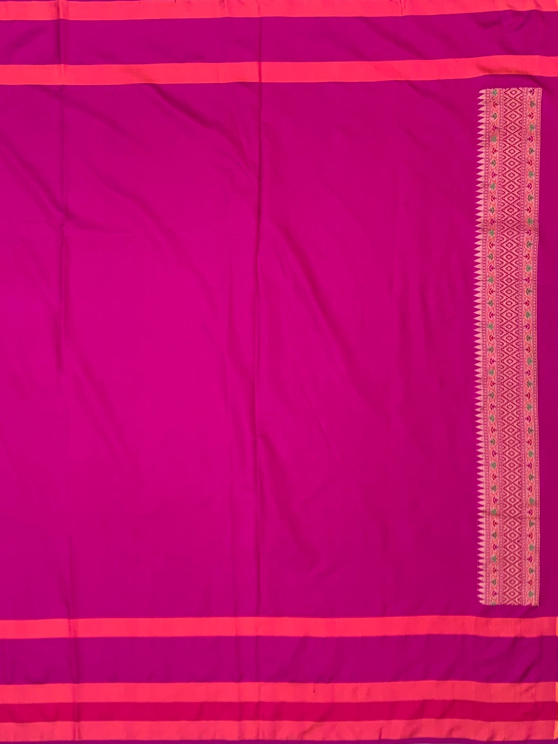 Royal Violet & Magenta: Meenakari Boota Banarasi Silk Saree