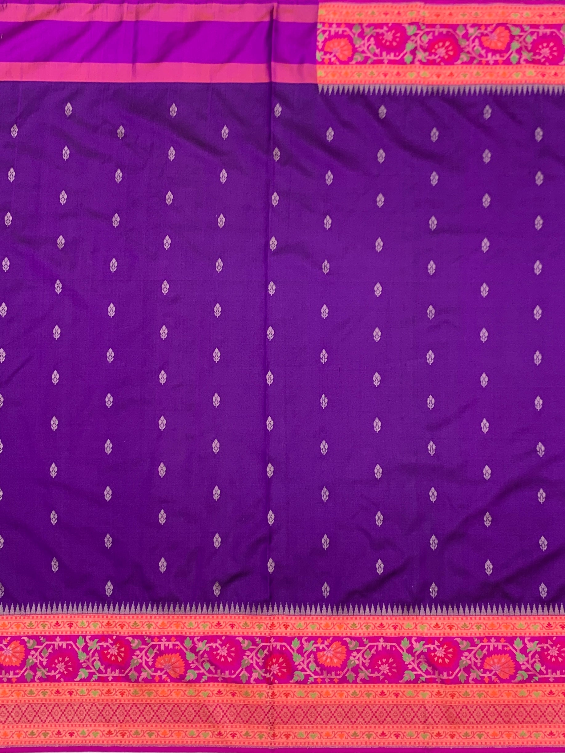 Royal Violet & Magenta: Meenakari Boota Banarasi Silk Saree