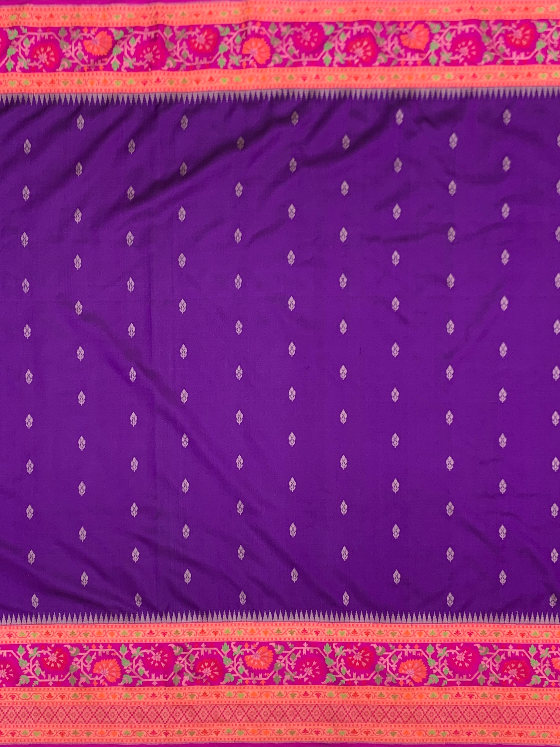 Royal Violet & Magenta: Meenakari Boota Banarasi Silk Saree