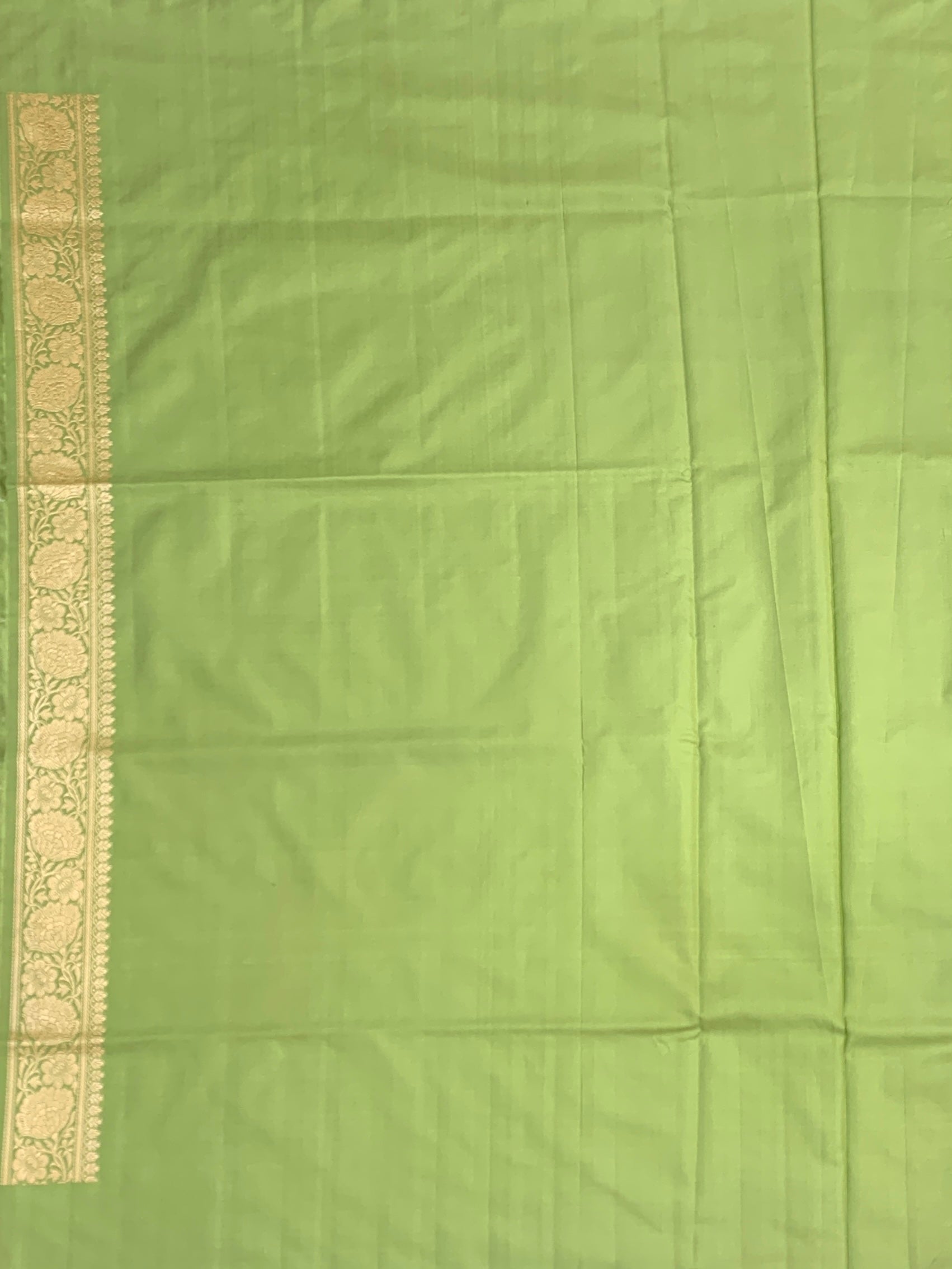 Garden Symphony: Pistachio Green Meenakari Banarasi Silk Saree