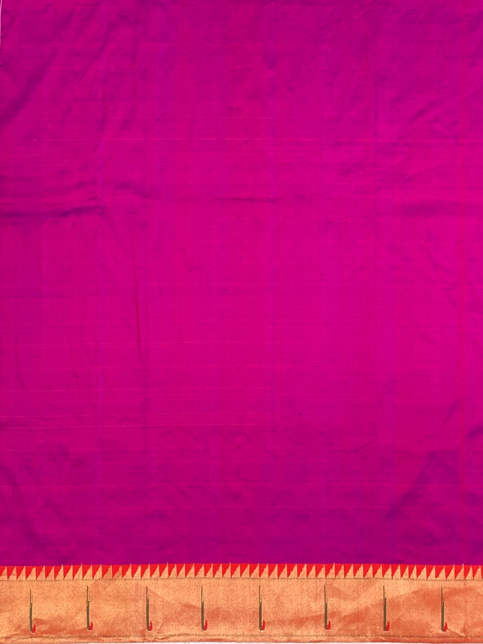 Majestic Magenta Paithani Silk Saree with Traditional Parrot Pallu