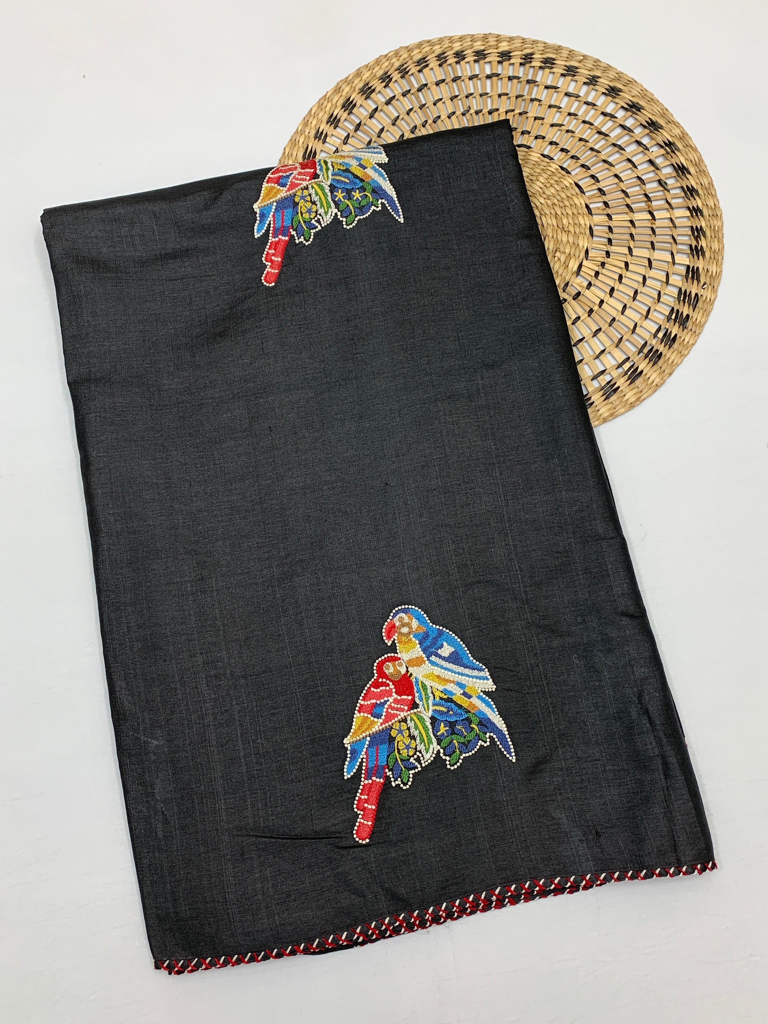 Tussore Saree Black In Colour