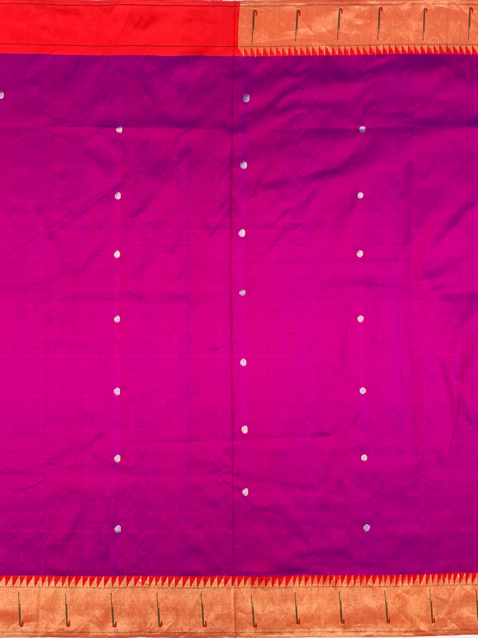 Majestic Magenta Paithani Silk Saree with Traditional Parrot Pallu