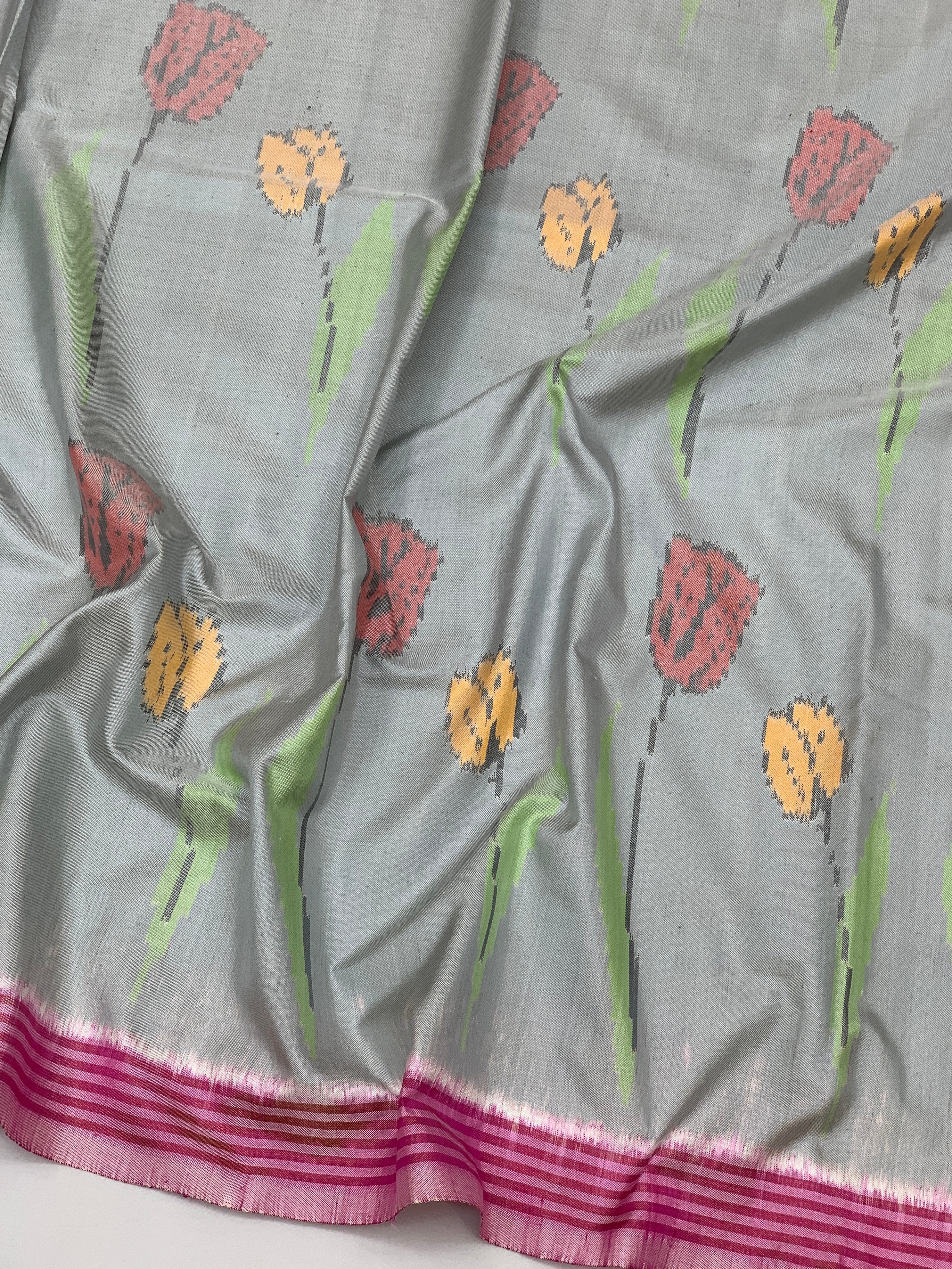 Patola Saree Grey In Colour