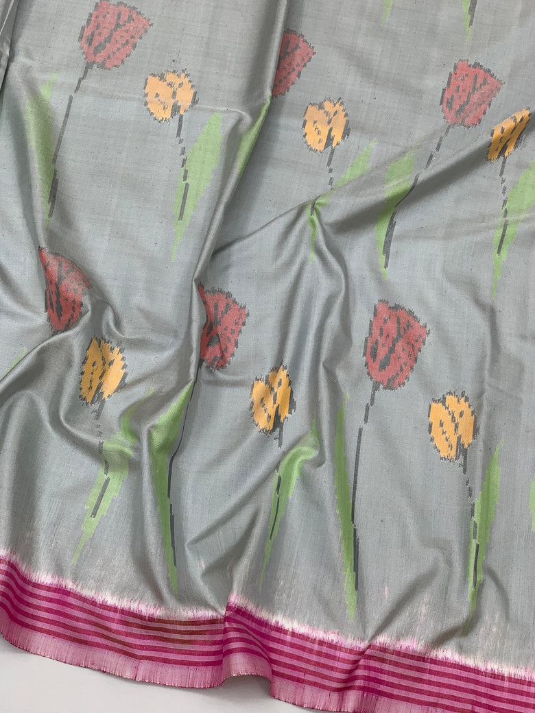 Patola Saree Grey In Colour