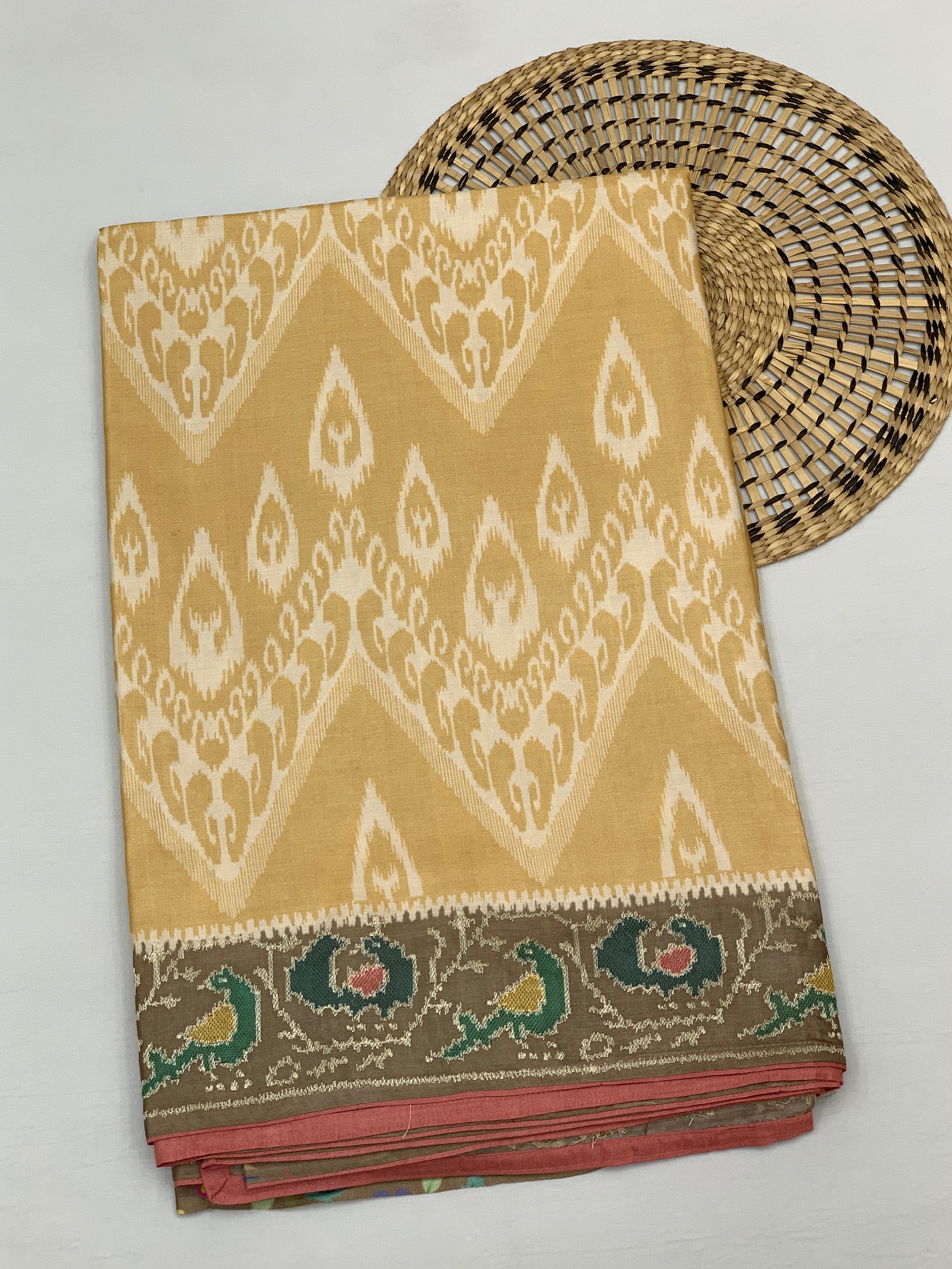 Tussore Saree Cream In Colour
