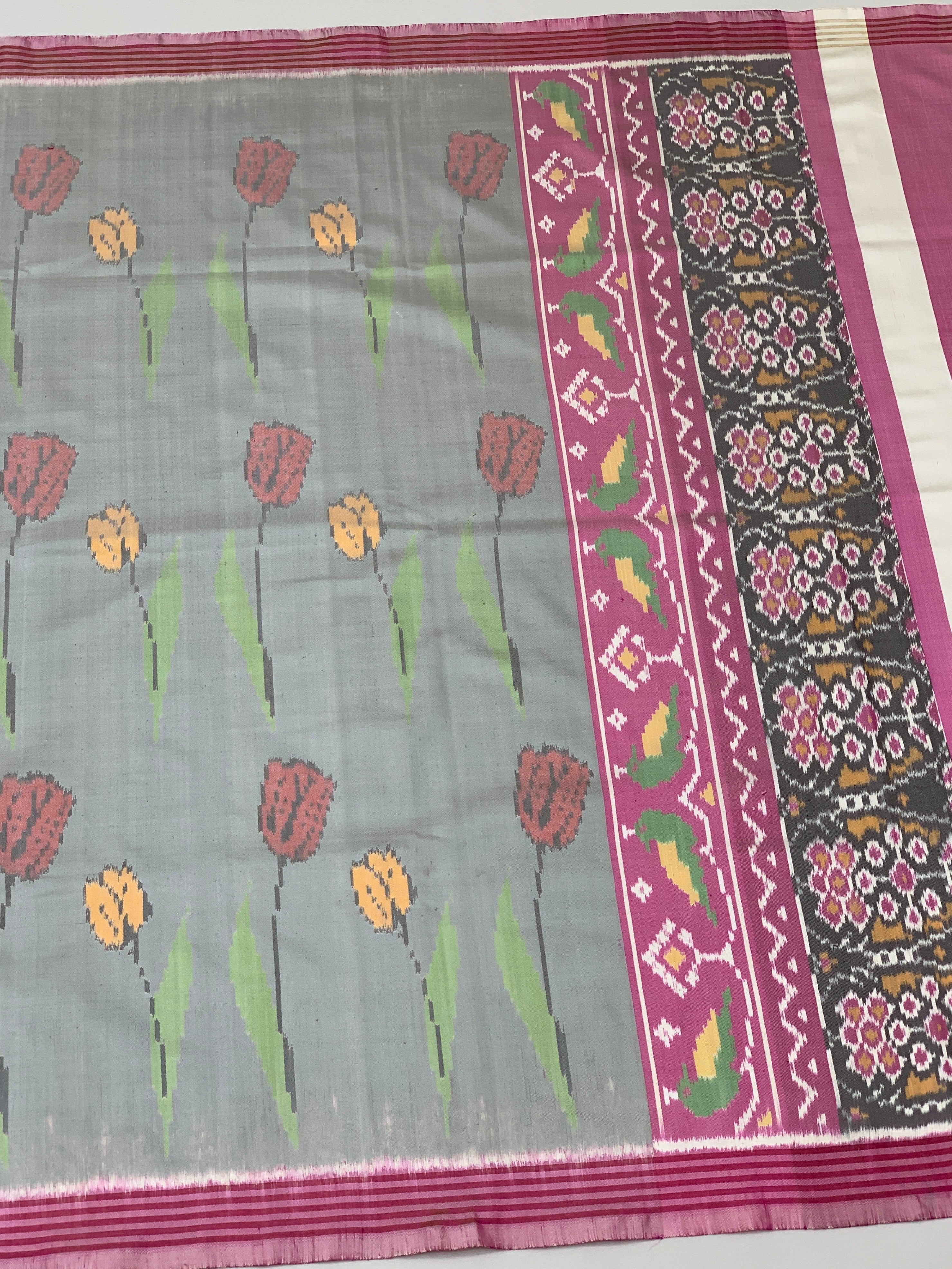 Patola Saree Grey In Colour