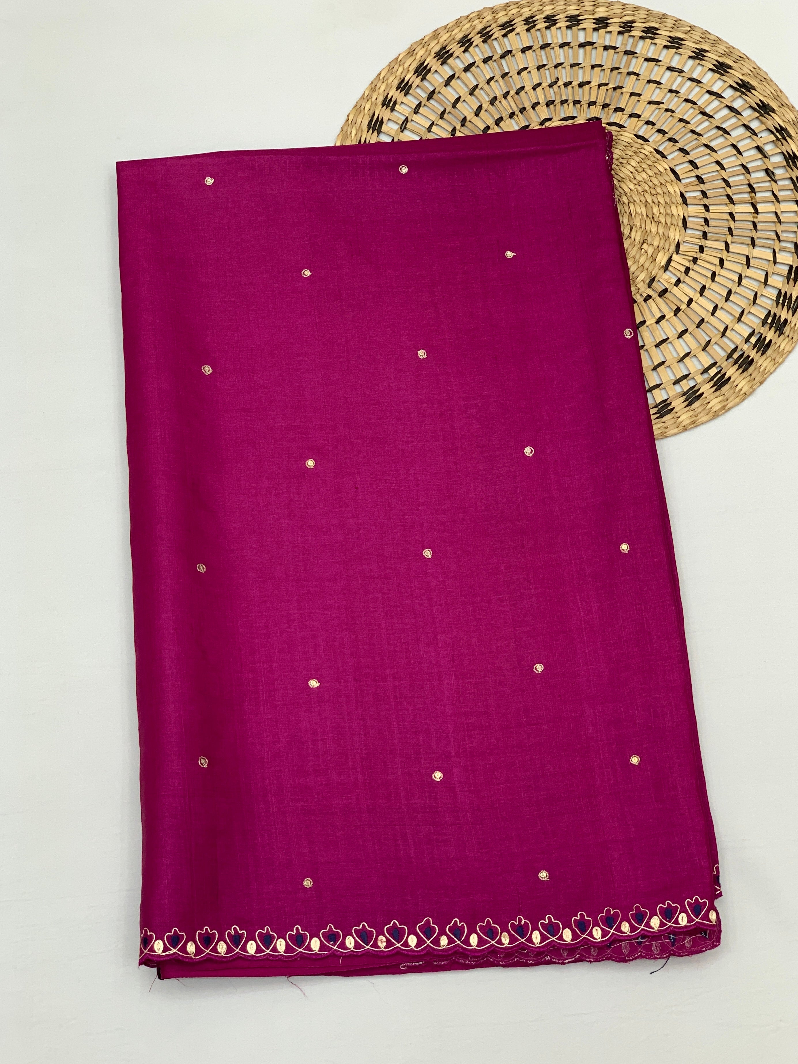Tussore Saree Magenta-Pink In Colour