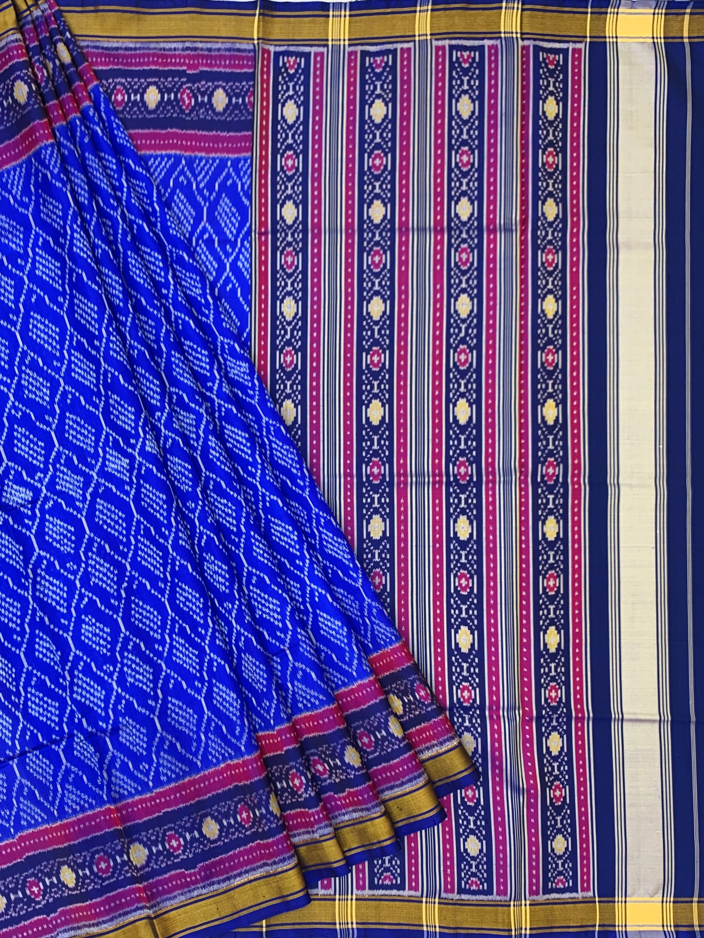 Royal Blue & Magenta Rajkot Patola Silk Saree