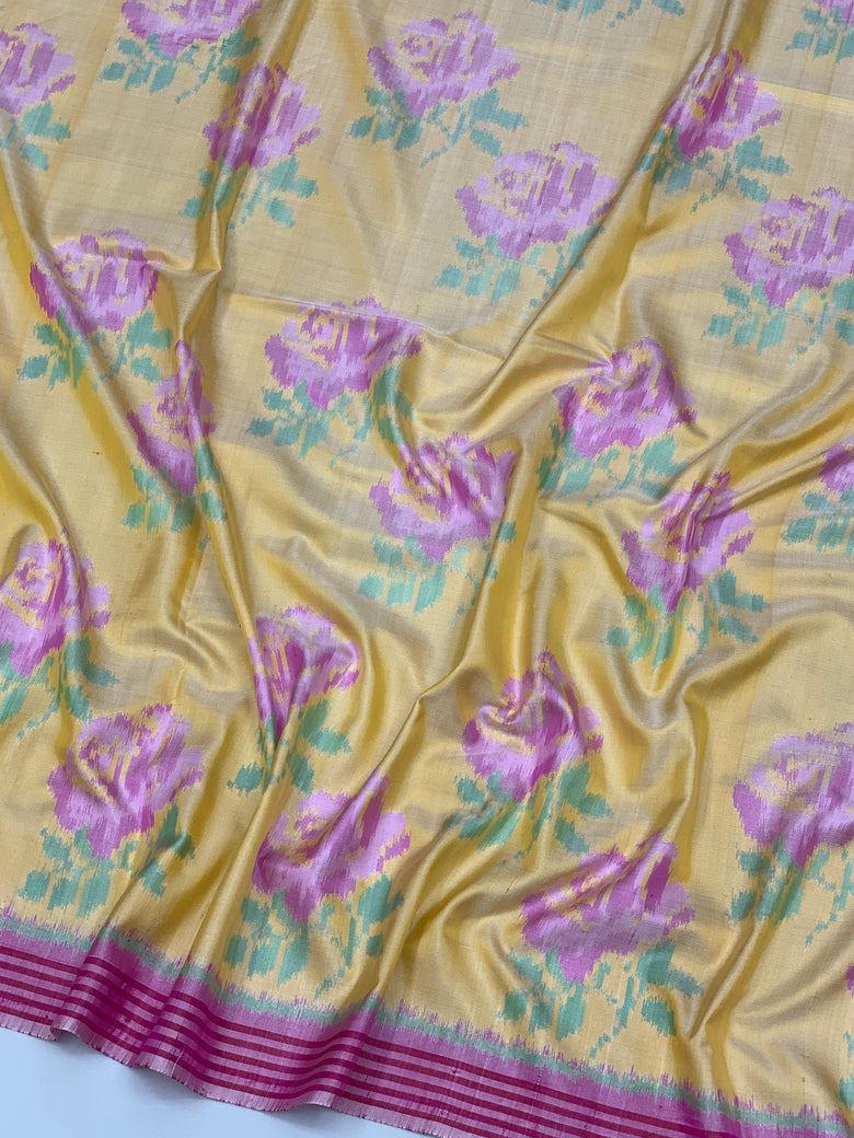 Patola Saree Yellow In Colour