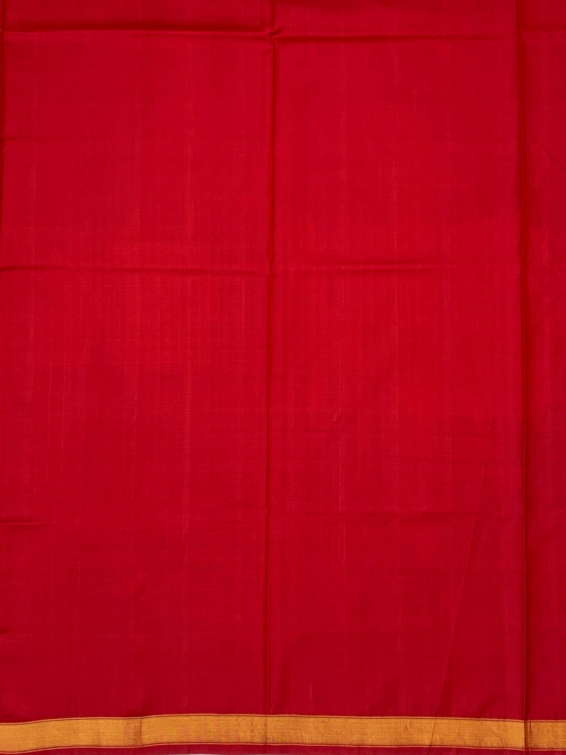 Golden Mustard & Crimson Red: Floral Vine Rajkot Patola Silk Saree