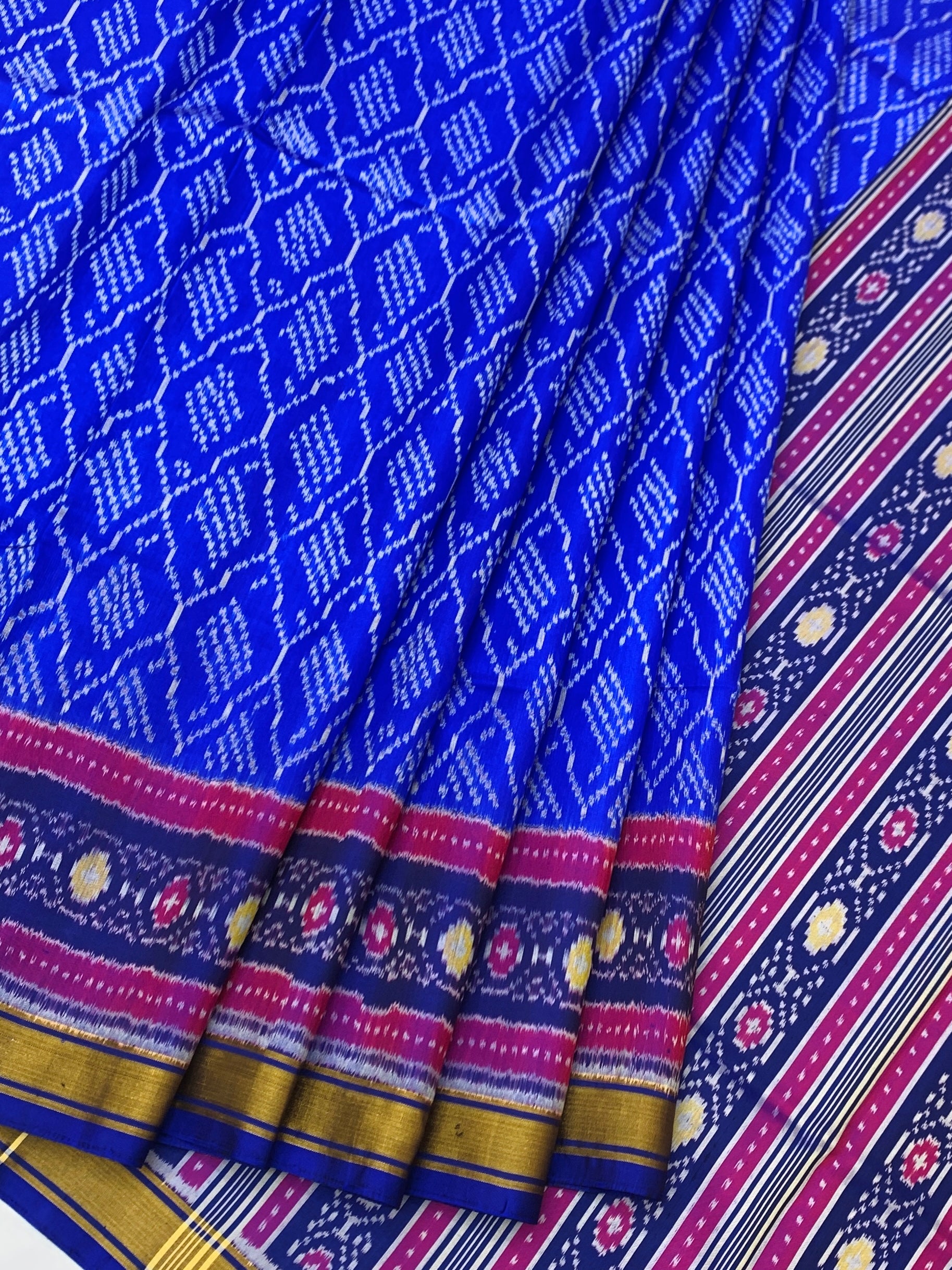 Royal Blue & Magenta Rajkot Patola Silk Saree