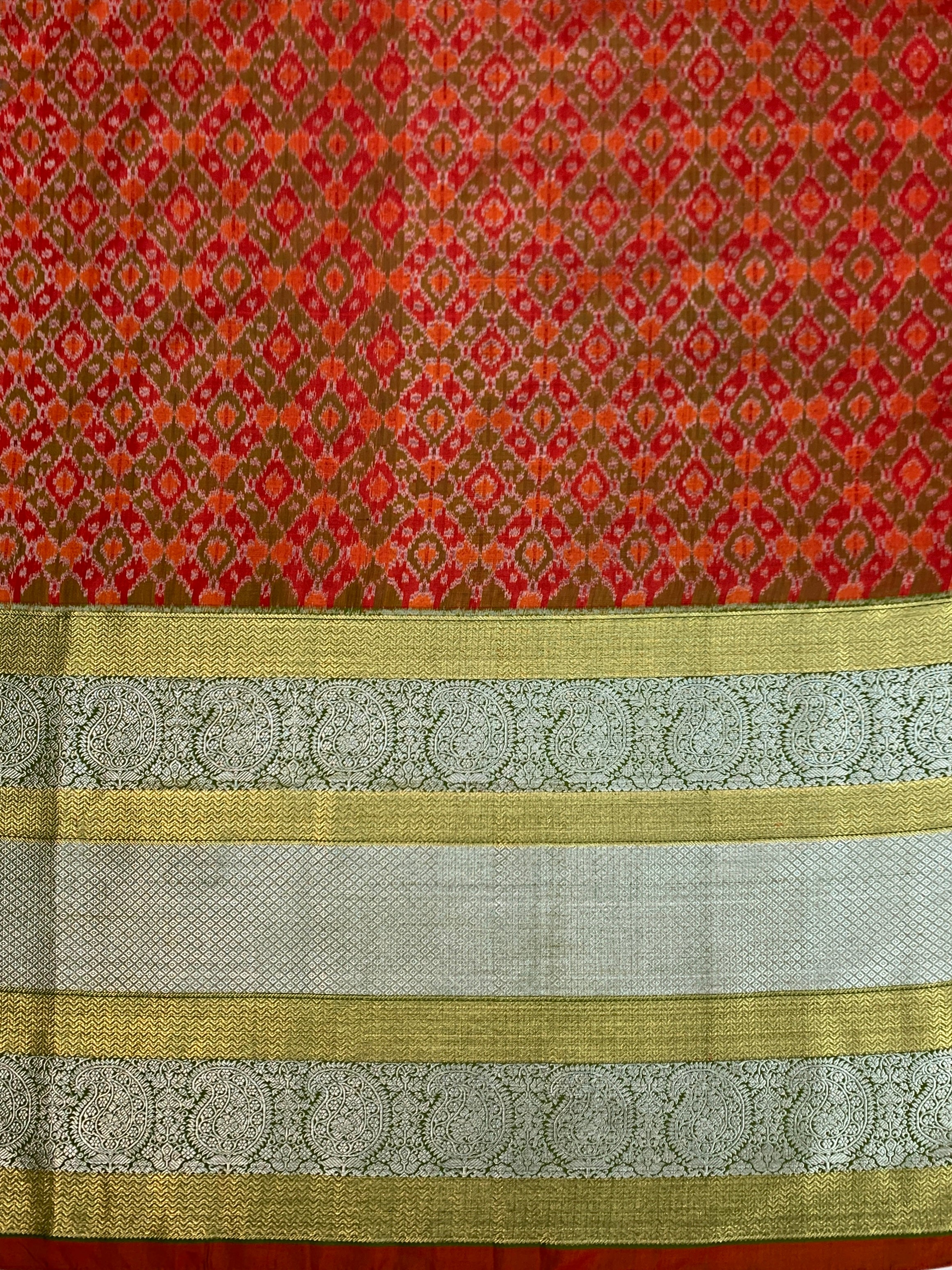 Fusion Georgette Chikankari With Kanjeevaram