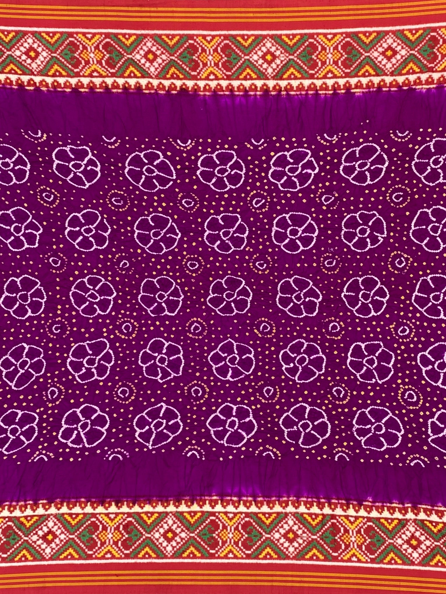 Regal Royal Purple Patan Patola Bandhani Silk Saree