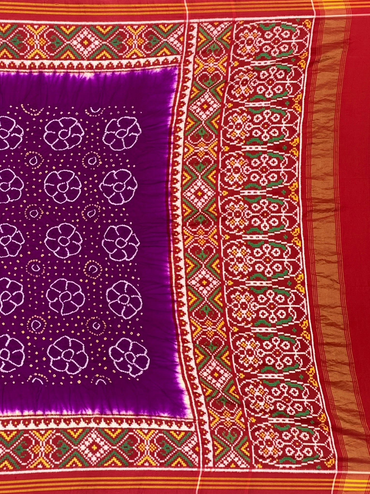 Regal Royal Purple Patan Patola Bandhani Silk Saree