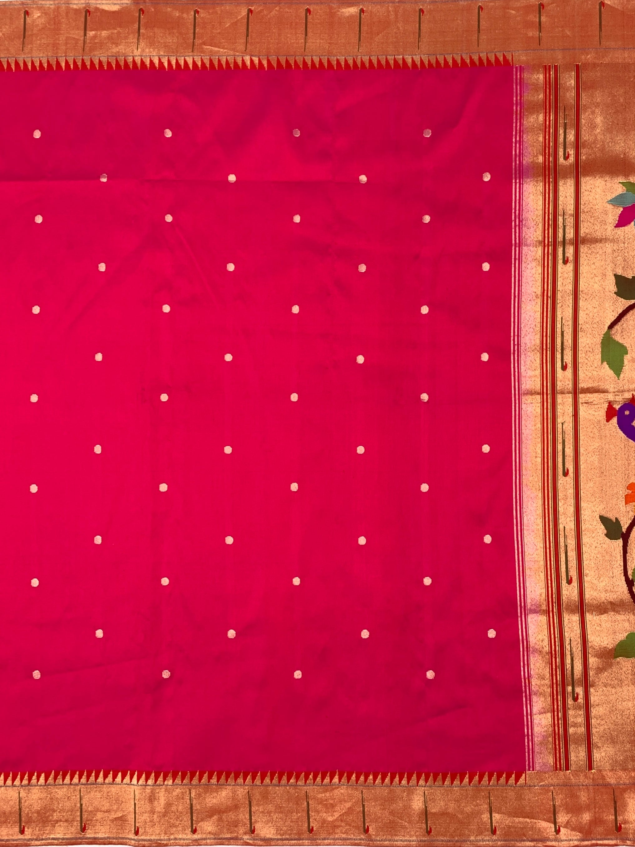 Regal Fuchsia Pink Paithani Silk Saree with Majestic Peacock Pallu