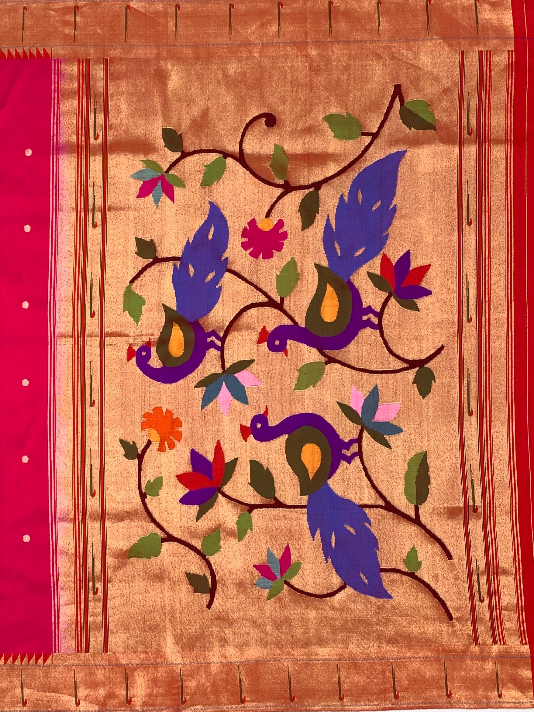 Regal Fuchsia Pink Paithani Silk Saree with Majestic Peacock Pallu