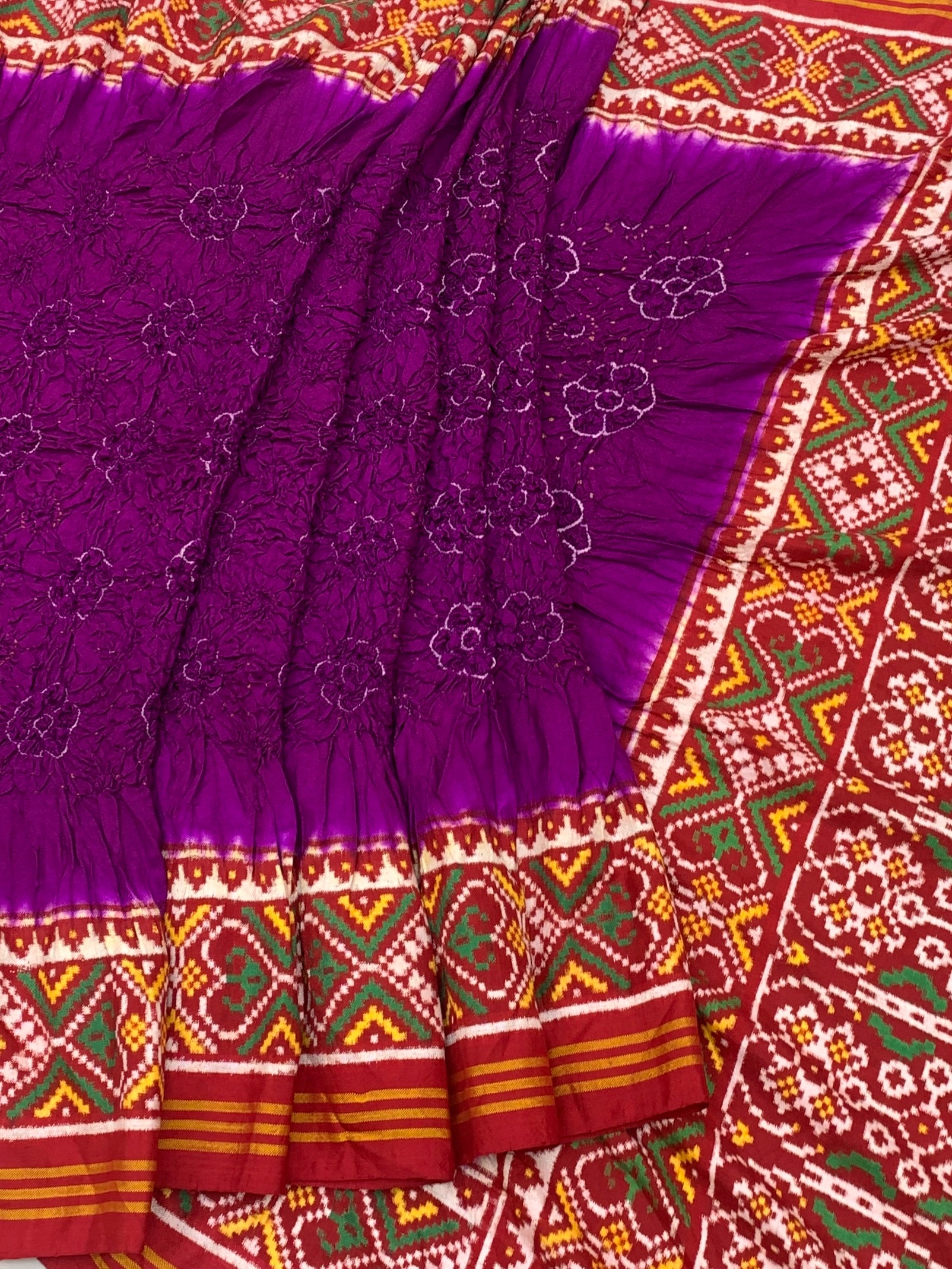 Regal Royal Purple Patan Patola Bandhani Silk Saree
