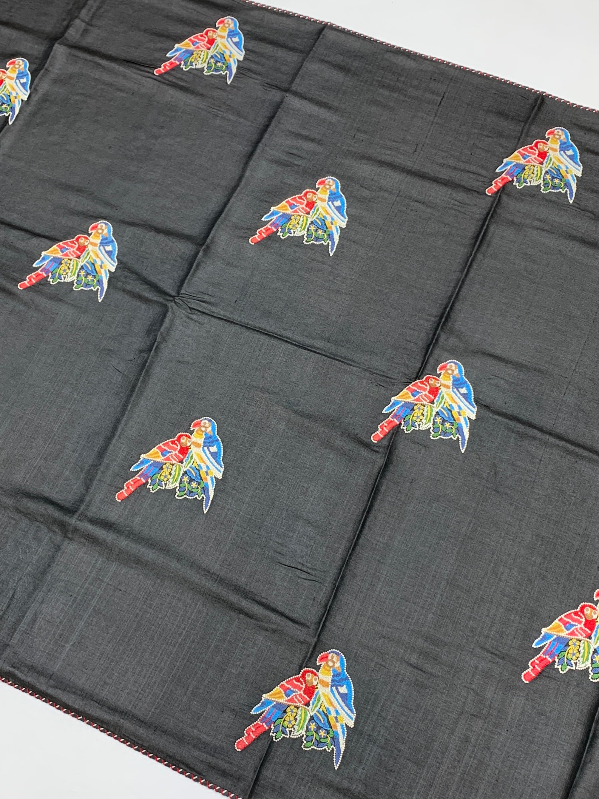 Tussore Saree Black In Colour