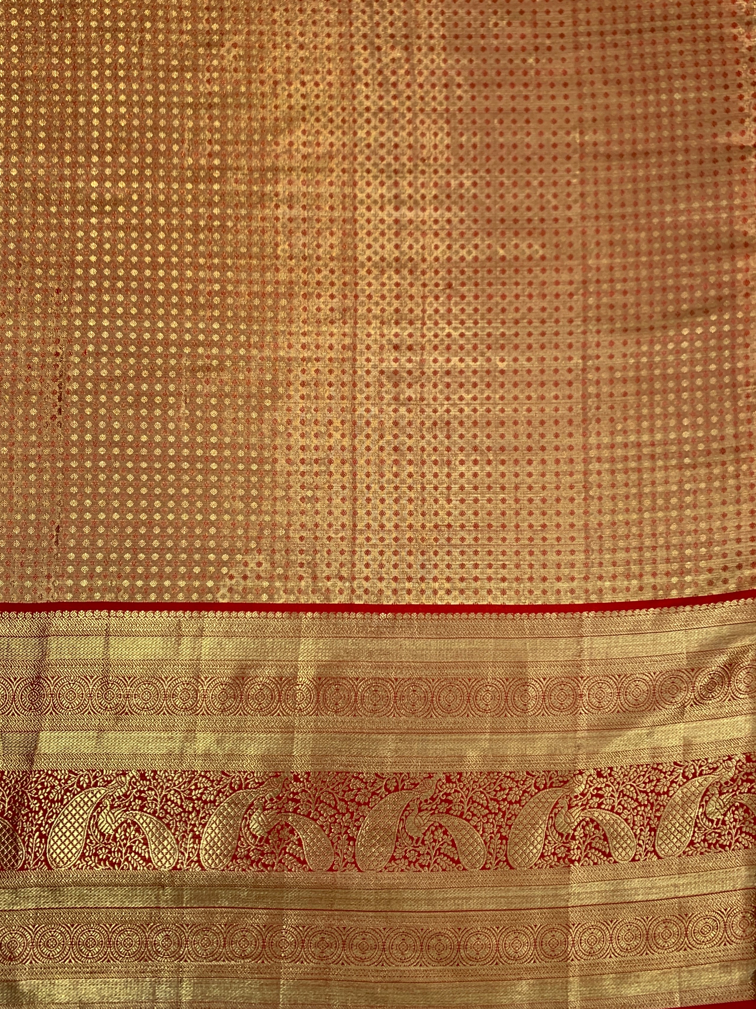 Fusion Georgette Chikankar with Kanjeevaram