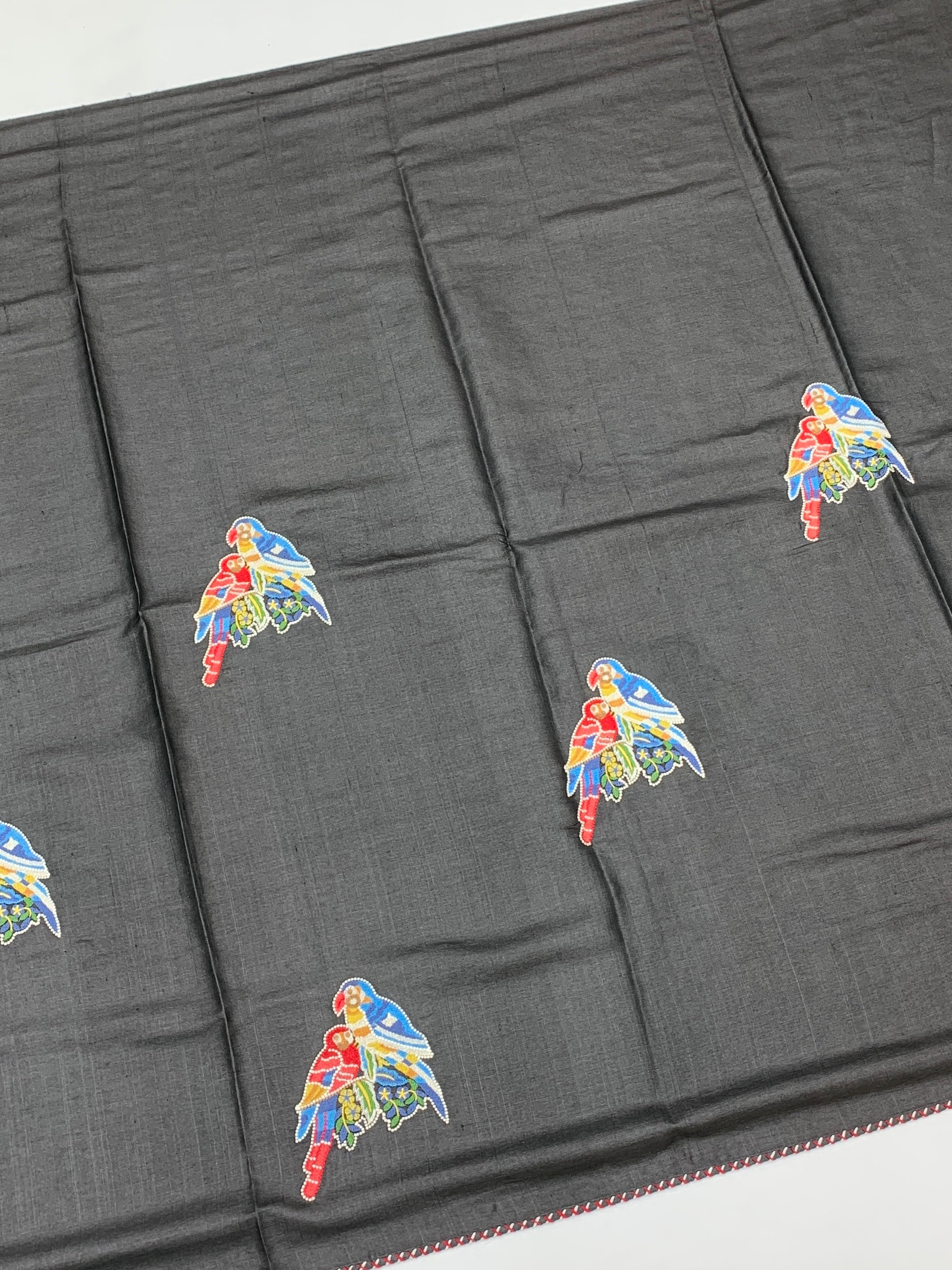 Tussore Saree Black In Colour
