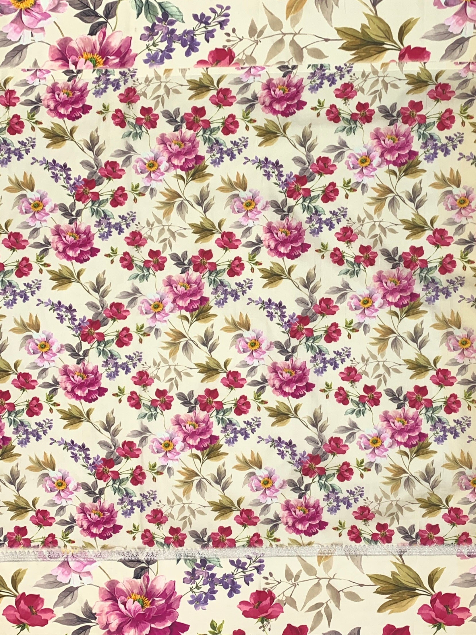 Ethereal Blooms: Ivory Tussar Silk Saree with Floral Print