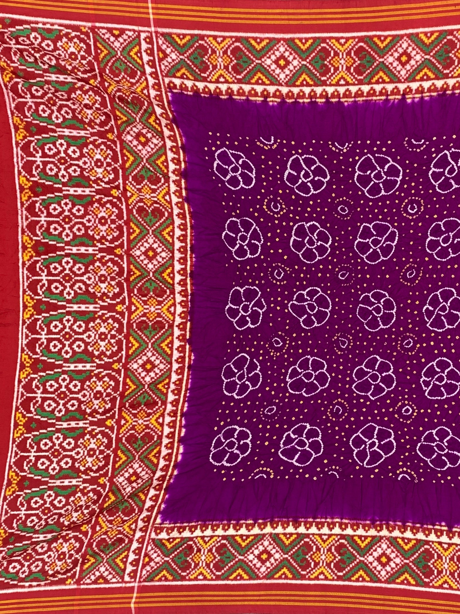 Regal Royal Purple Patan Patola Bandhani Silk Saree