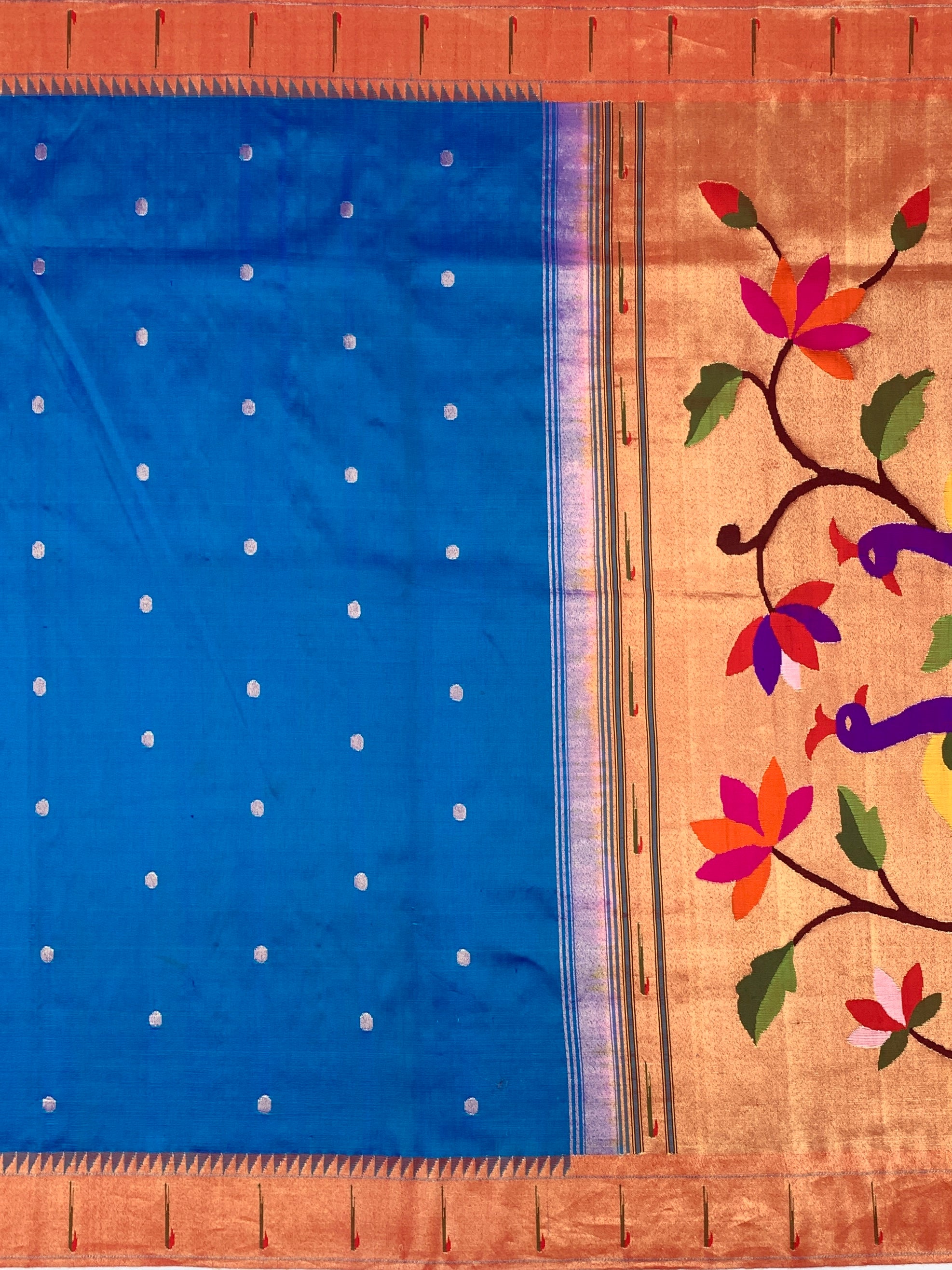 Exquisite Royal Blue Paithani Silk Saree with Grand Peacock Pallu