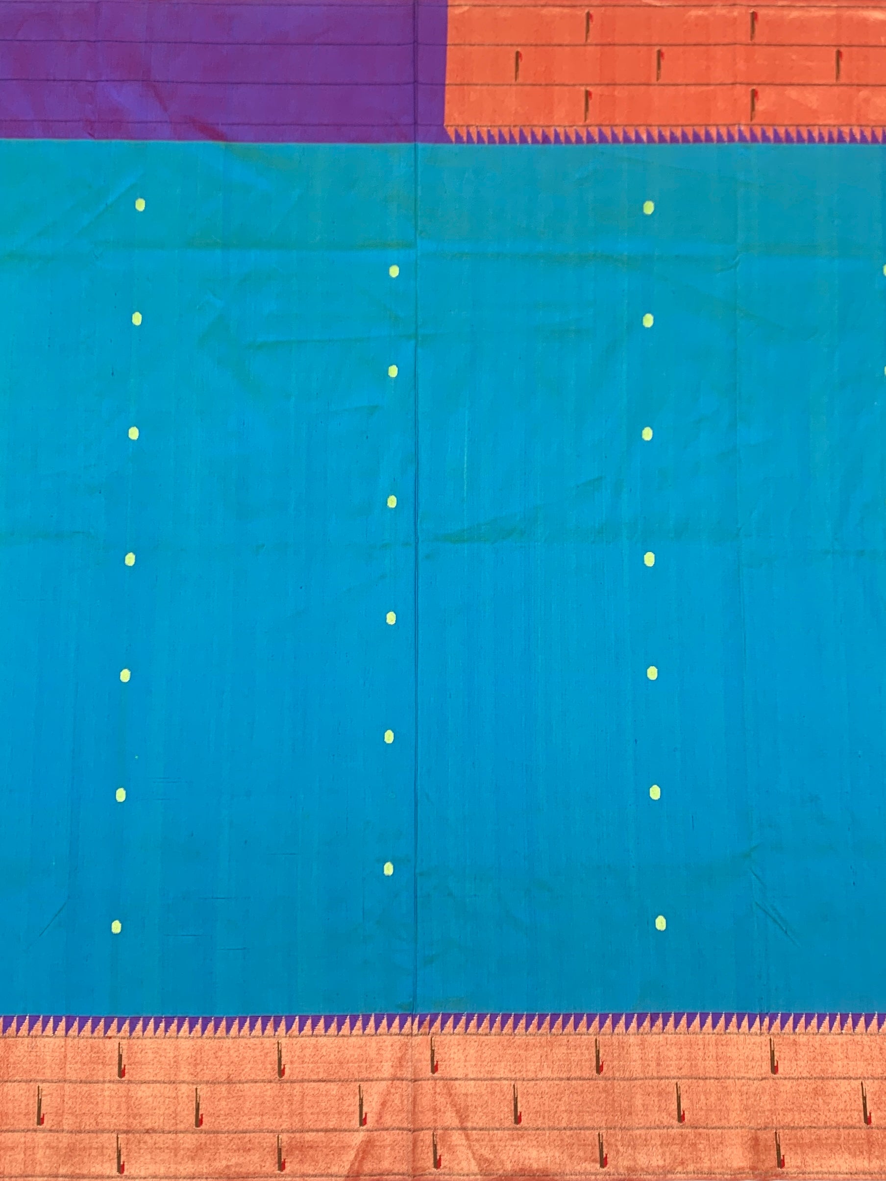 Luminous Turquoise Blue Paithani Silk Saree with Majestic Peacock Pallu