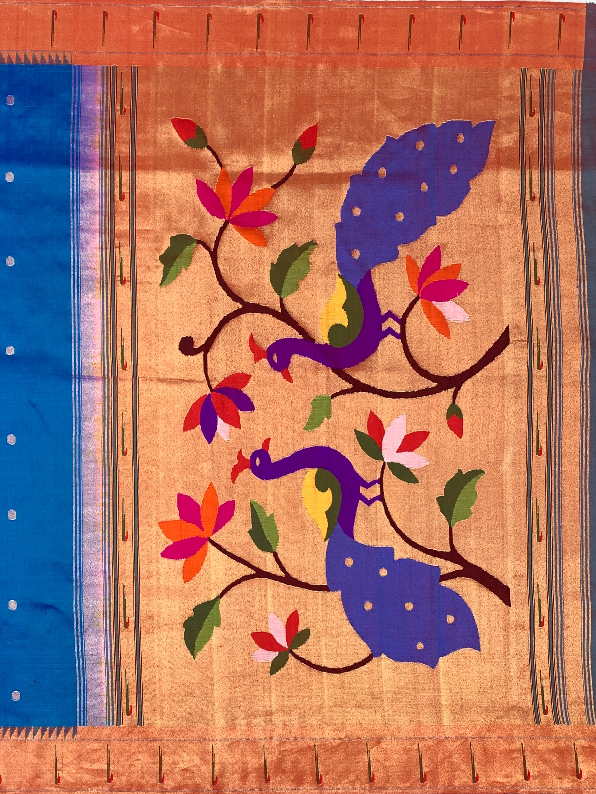 Exquisite Royal Blue Paithani Silk Saree with Grand Peacock Pallu