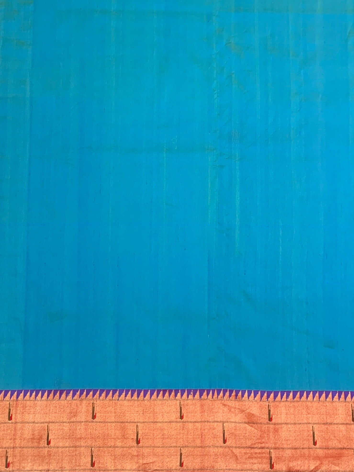 Luminous Turquoise Blue Paithani Silk Saree with Majestic Peacock Pallu