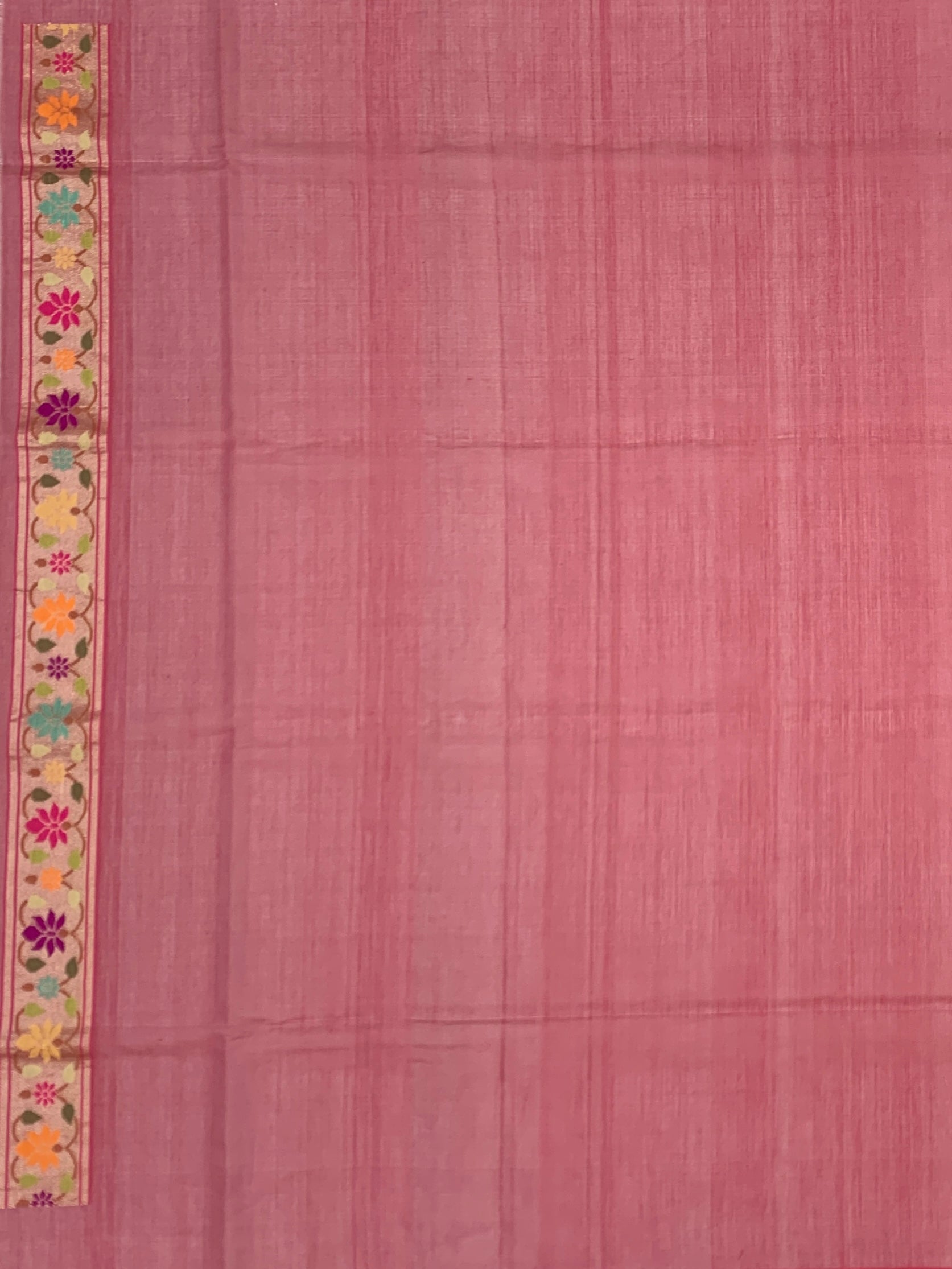 Deep Wine and Dusty Rose Cotton Jamdani Saree with Mughal Floral Grid
