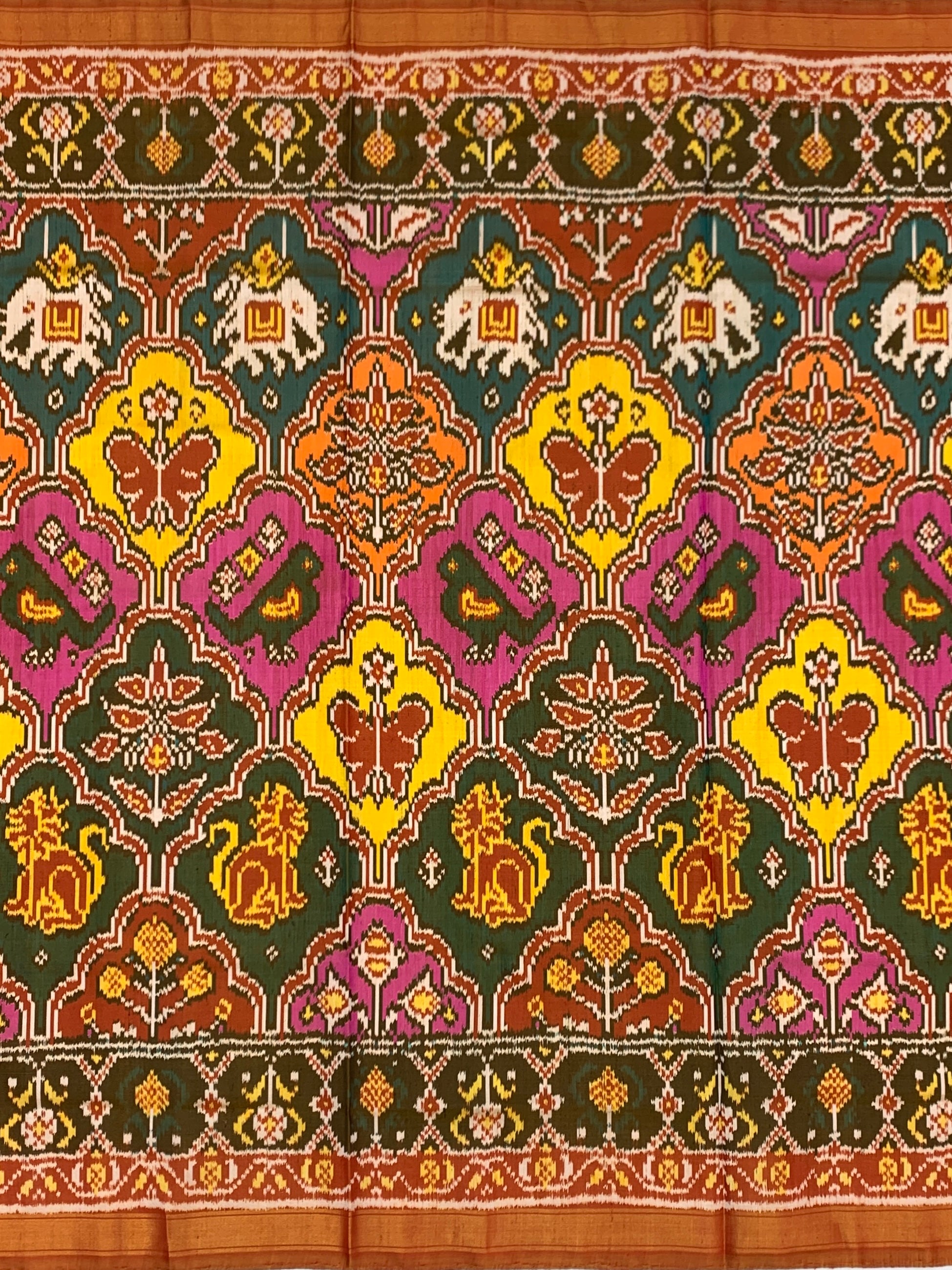 Jewel-Toned Shikargah & Navratna: Heritage Rajkot Patola Silk Saree