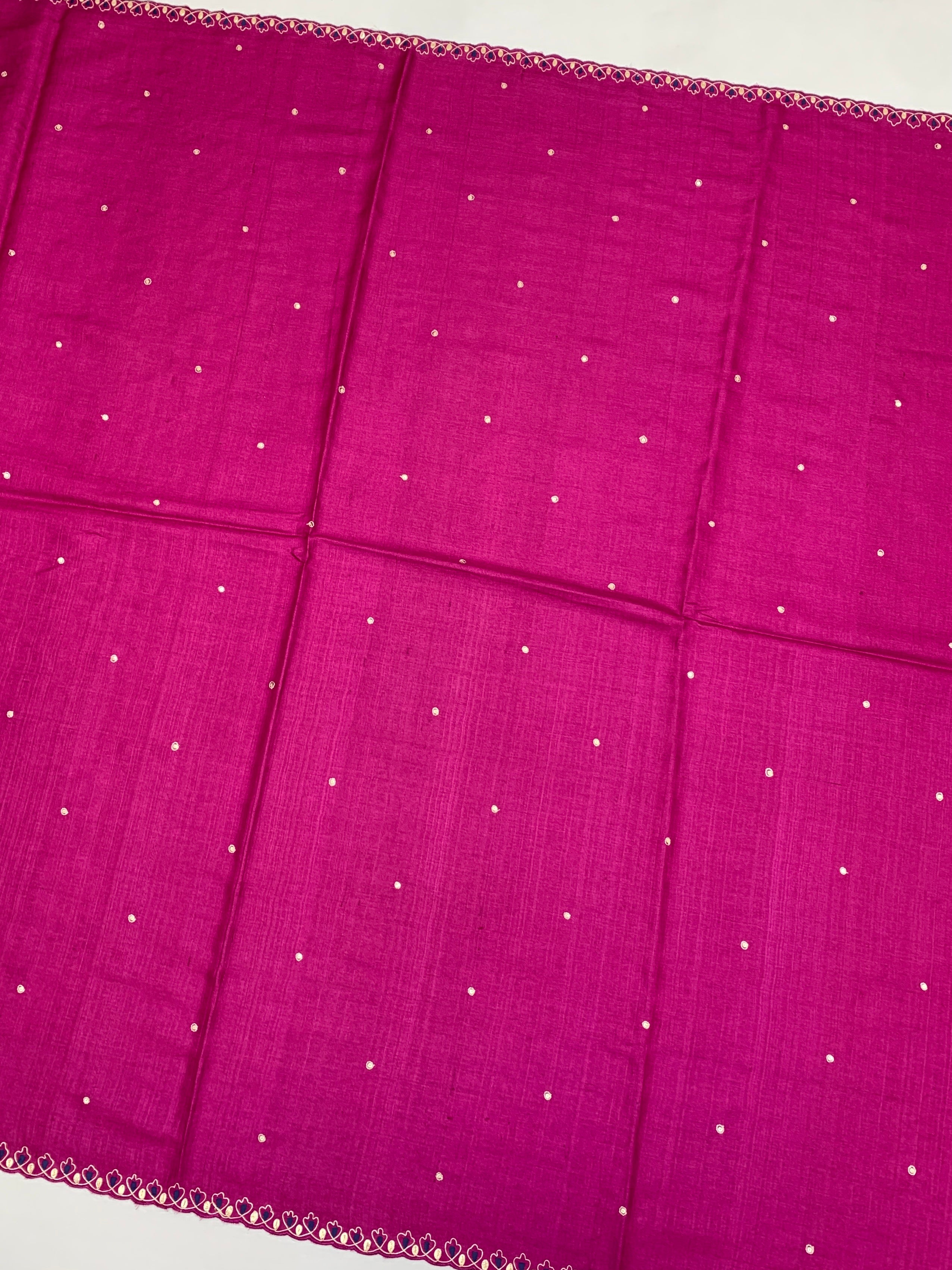Tussore Saree Magenta-Pink In Colour