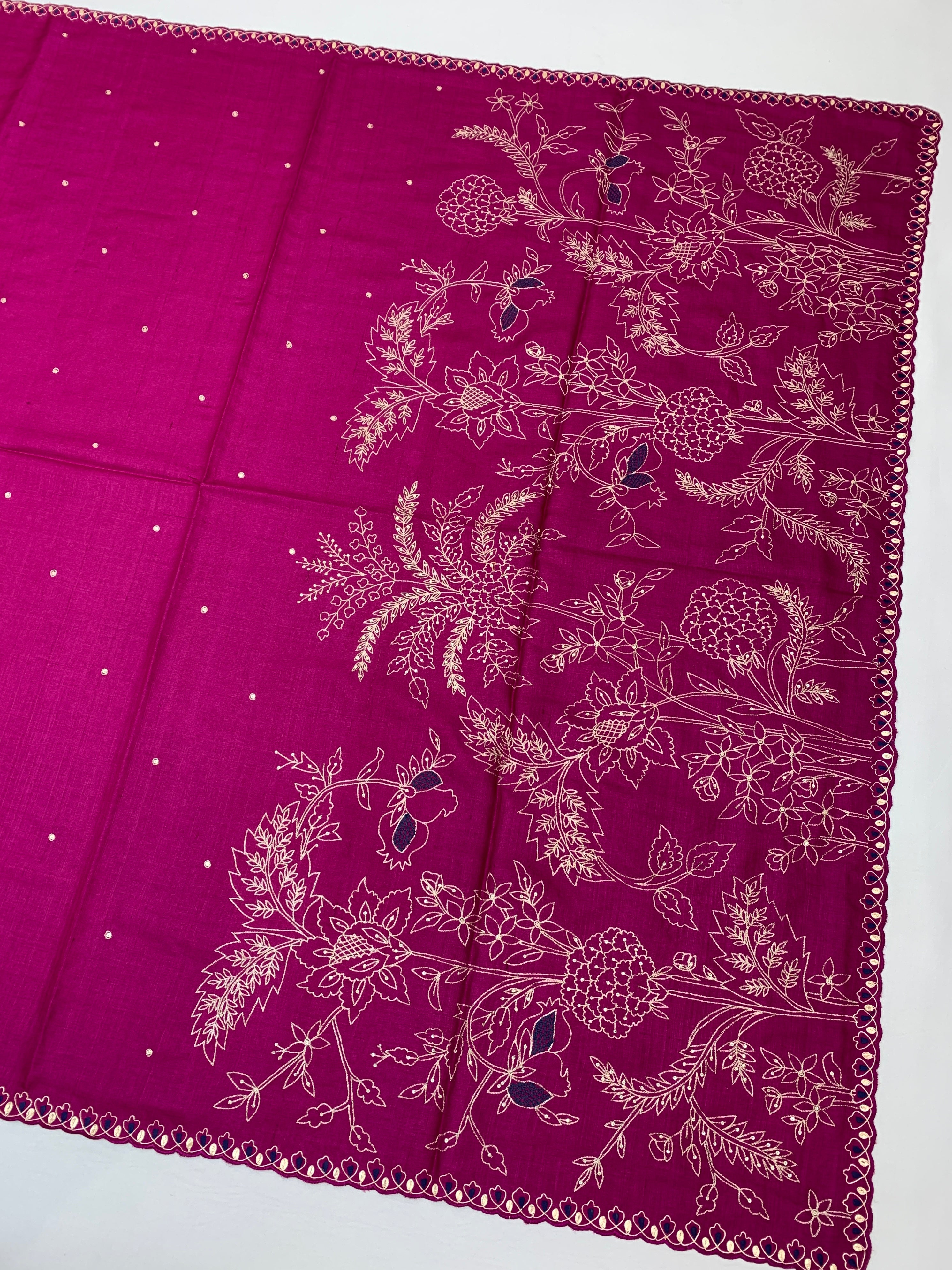 Tussore Saree Magenta-Pink In Colour