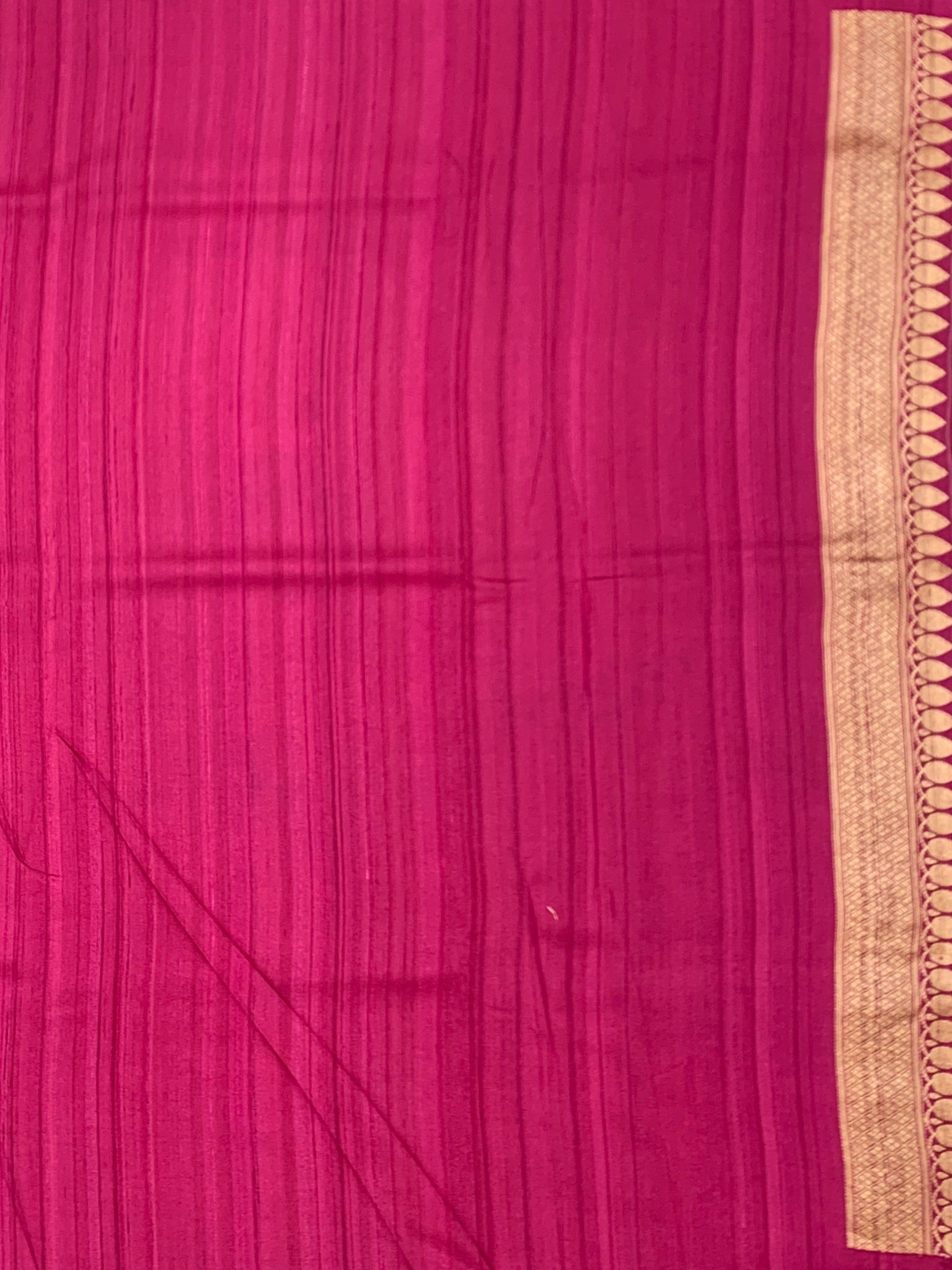 Emerald Green Tussore Georgette Saree with Meenakari Florals and Rani Pink Blouse