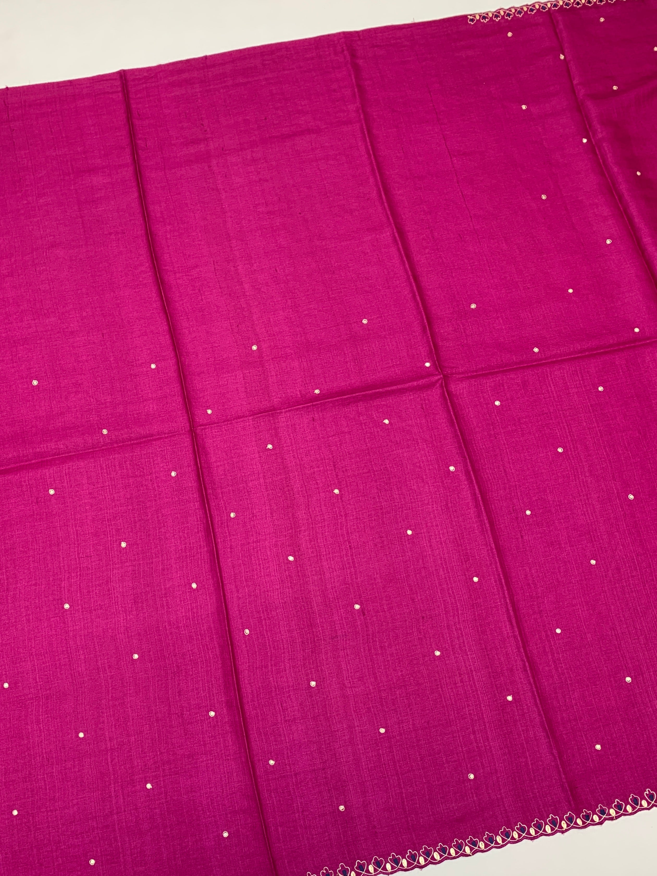 Tussore Saree Magenta-Pink In Colour